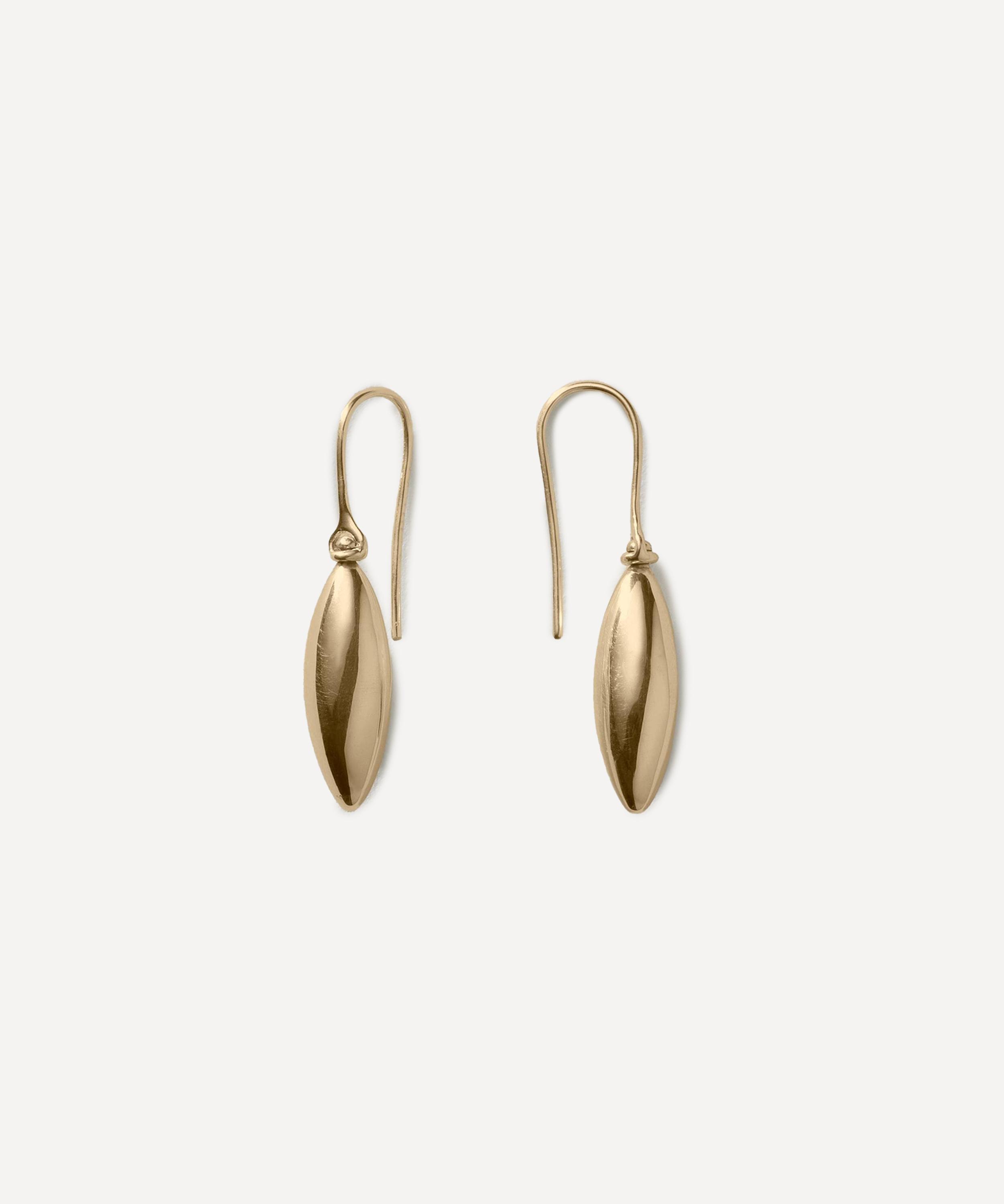 Annika Inez 14ct Gold-plated Sterling Silver Small Elongated Ellipse Drop Earrings