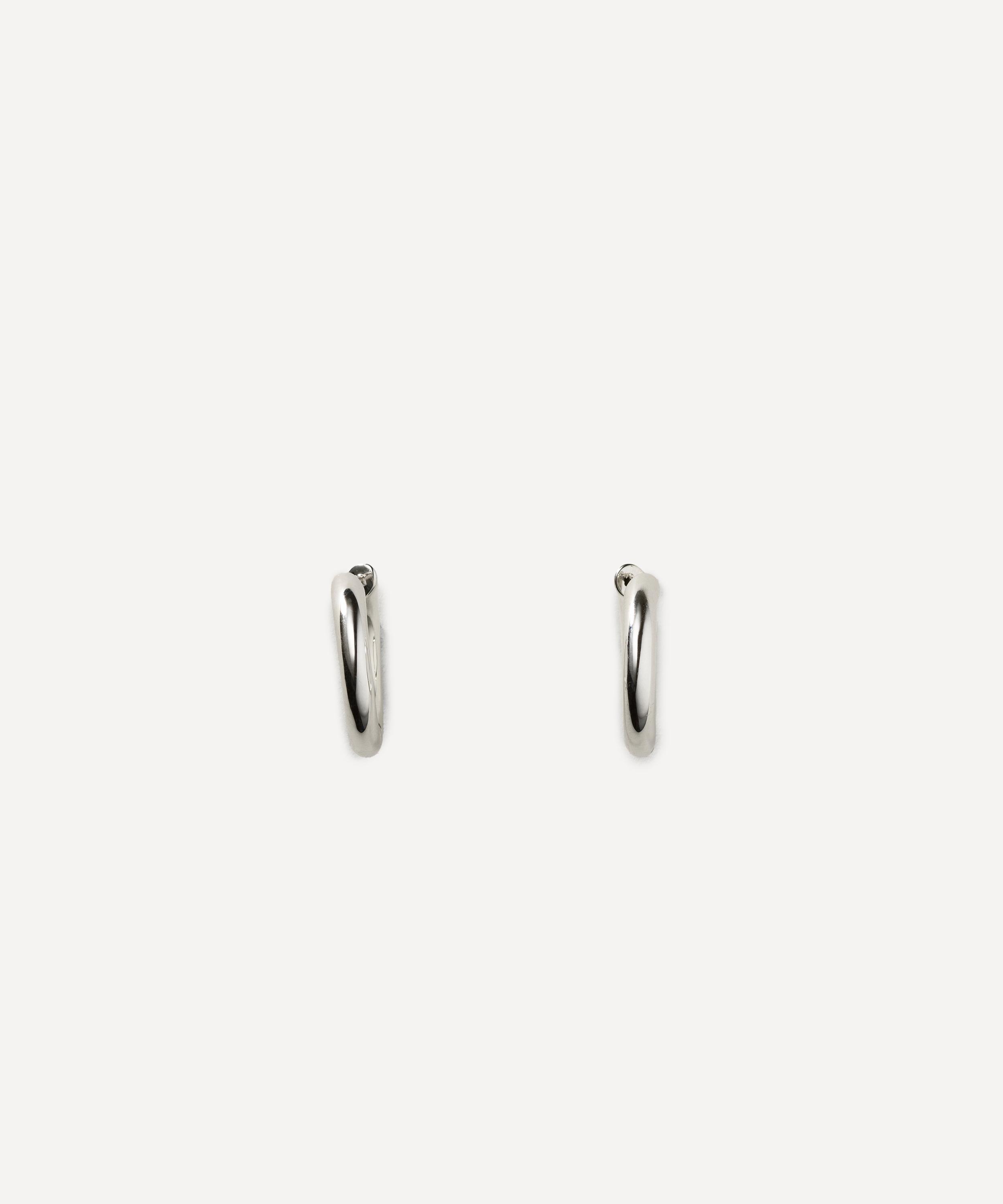 Annika Inez Sterling Silver Extra-large Wide Oblique Hoop Earrings