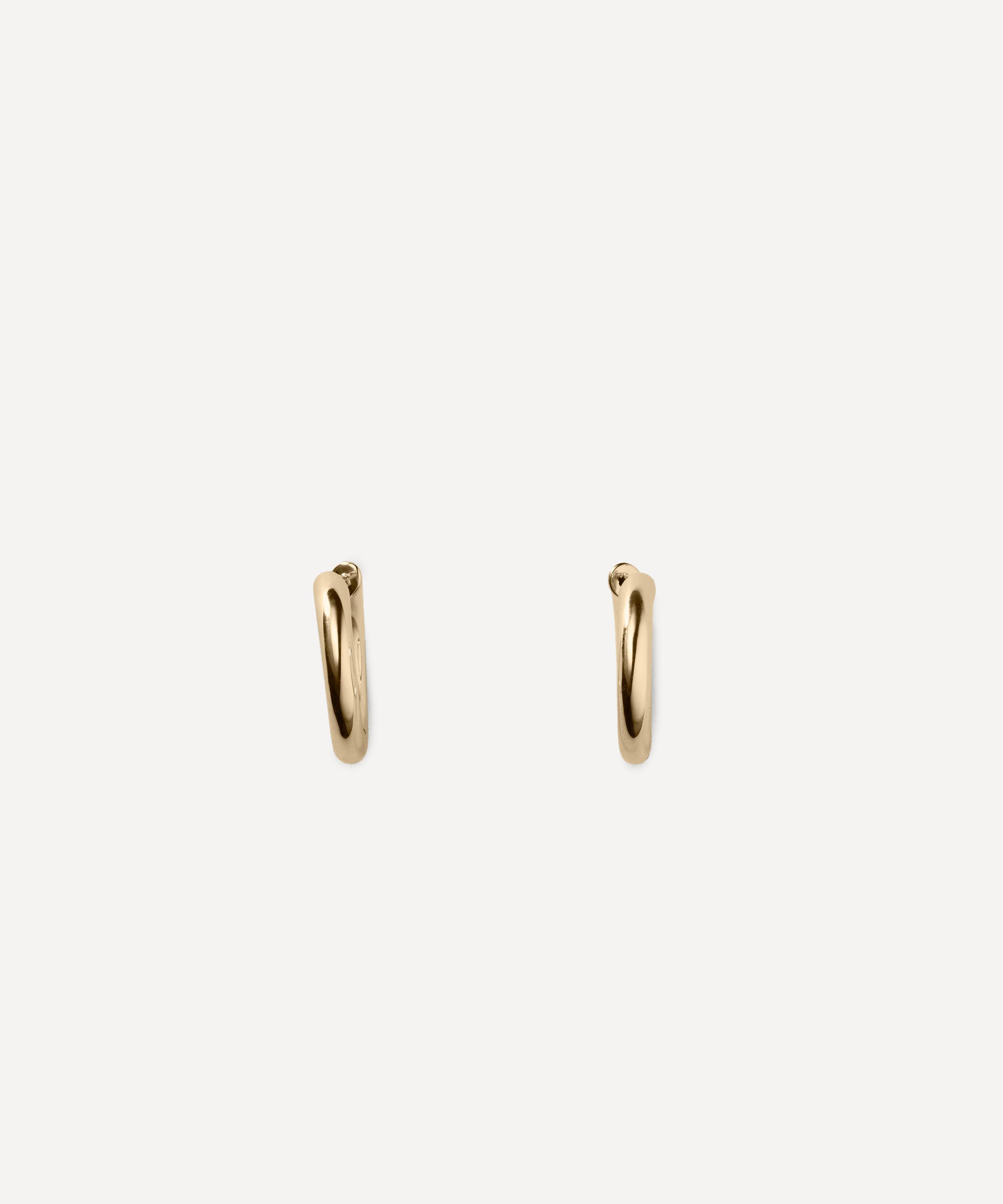 Annika Inez Sterling Silver Extra-large Wide Oblique Hoop Earrings In Gold