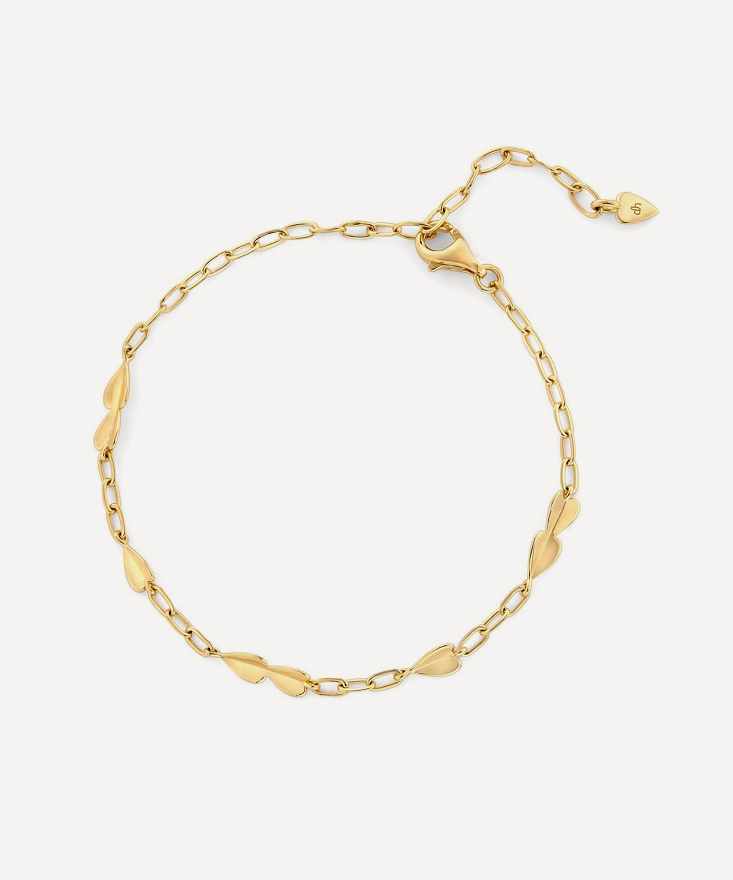 Dinny Hall 18ct Gold-plated Vermeil Silver Folded Heart Chain Bracelet