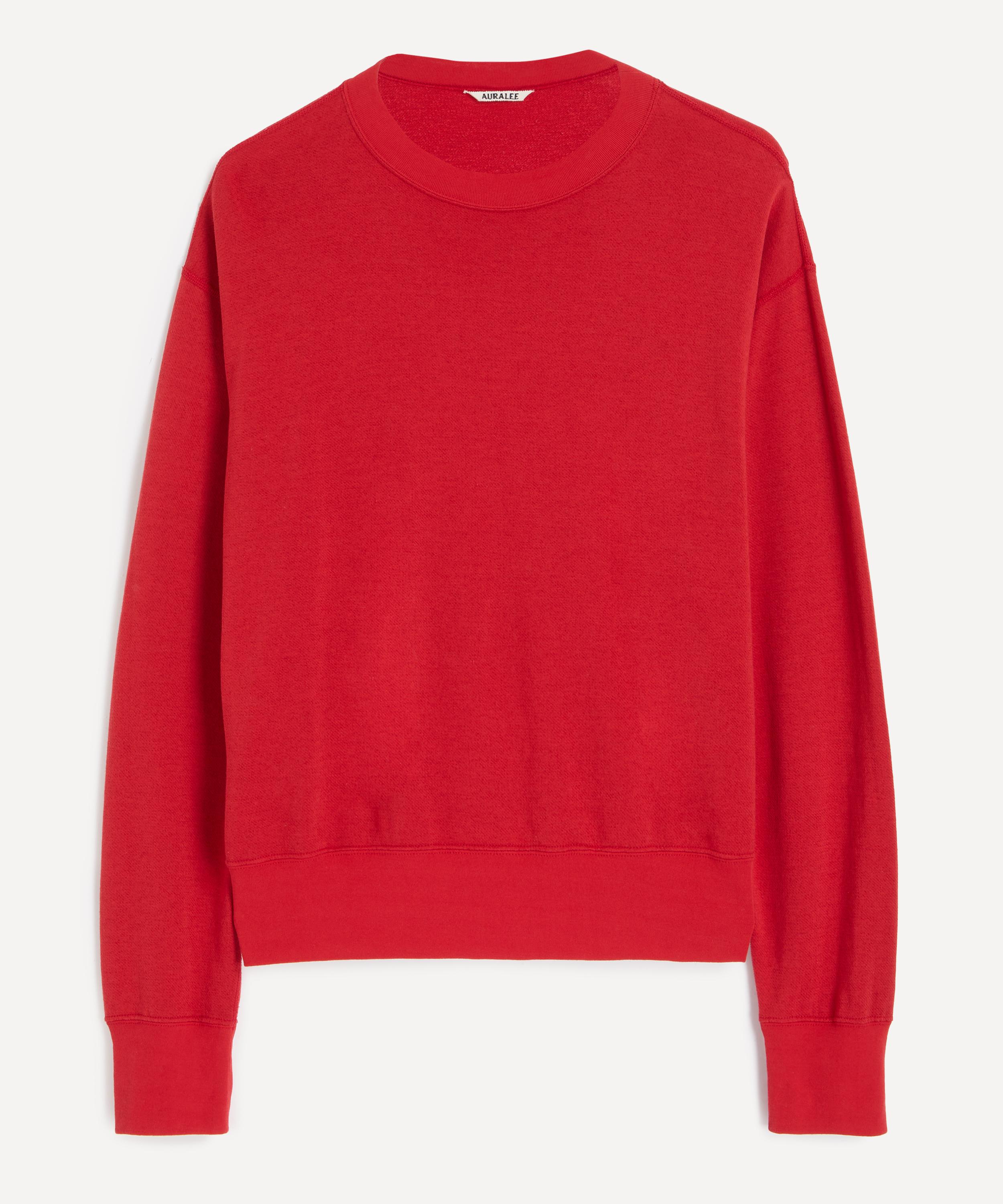 Auralee High Twist Light Sweat Pullover In Red