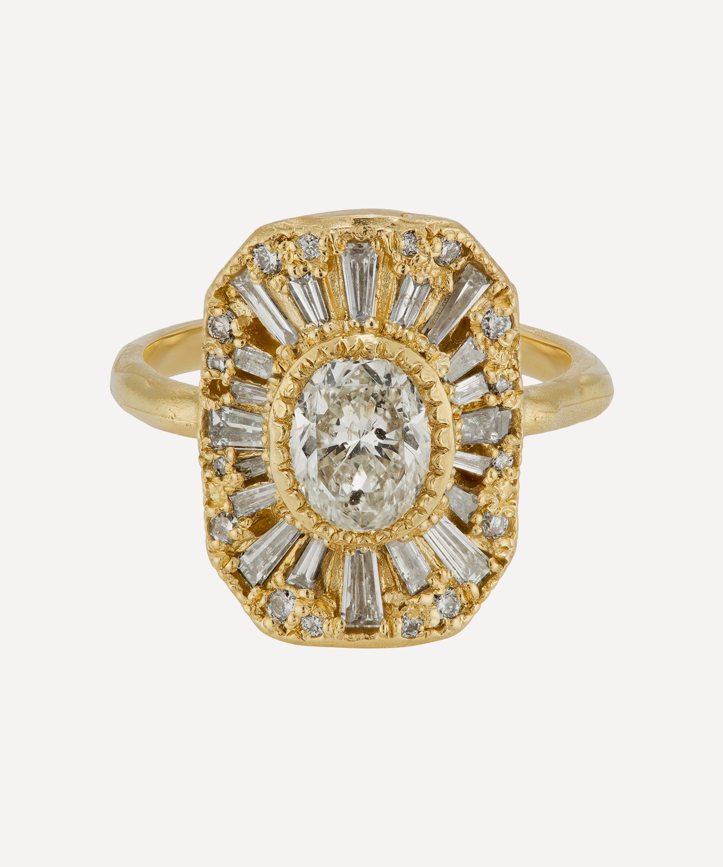 Ellis Mhairi Cameron 14ct Gold One-of-a-kind White Diamond Legacy Cocktail Ring In Gold