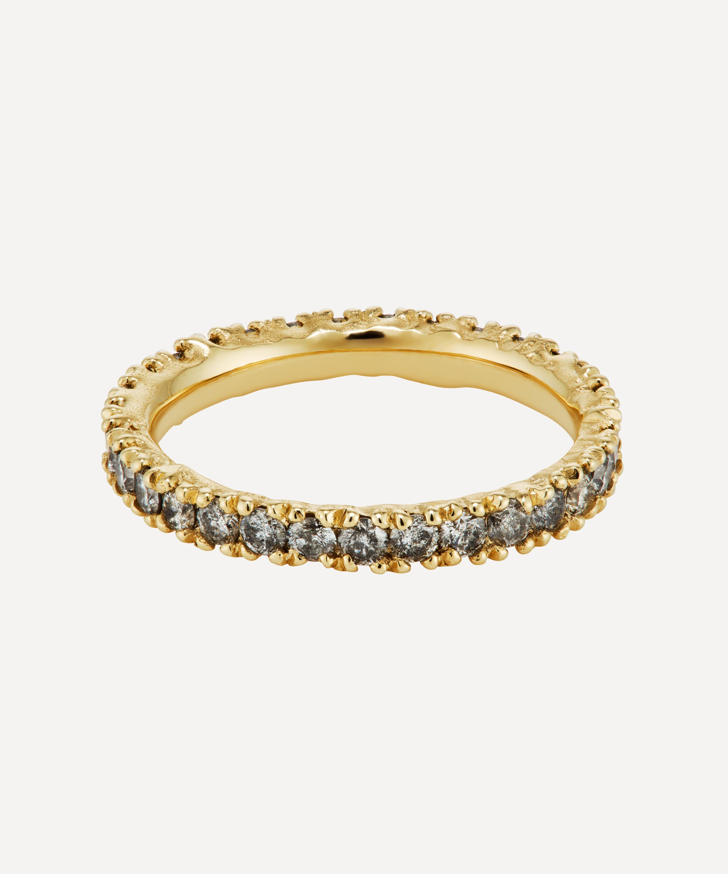 Ellis Mhairi Cameron 14ct Gold Grey Diamond Eternity Ring In Gold