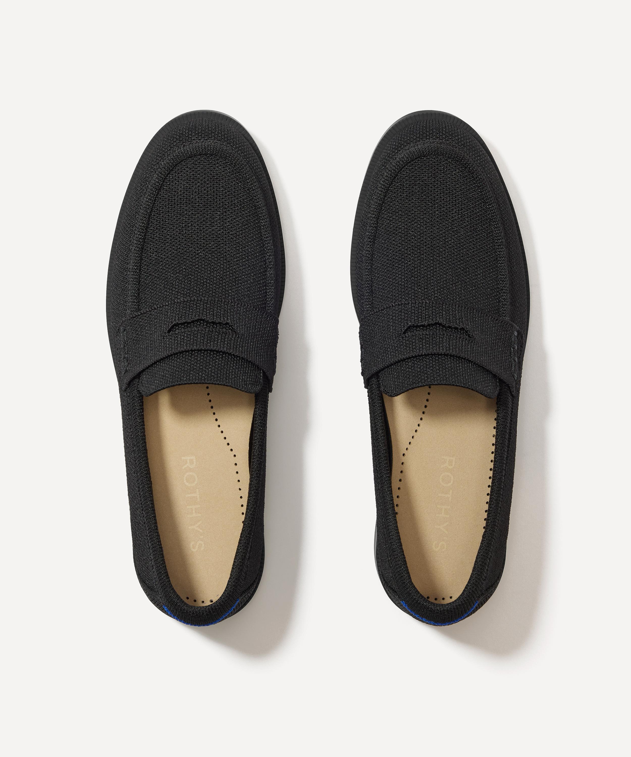 Rothys The Loafer Mule In Black/neutral In Black