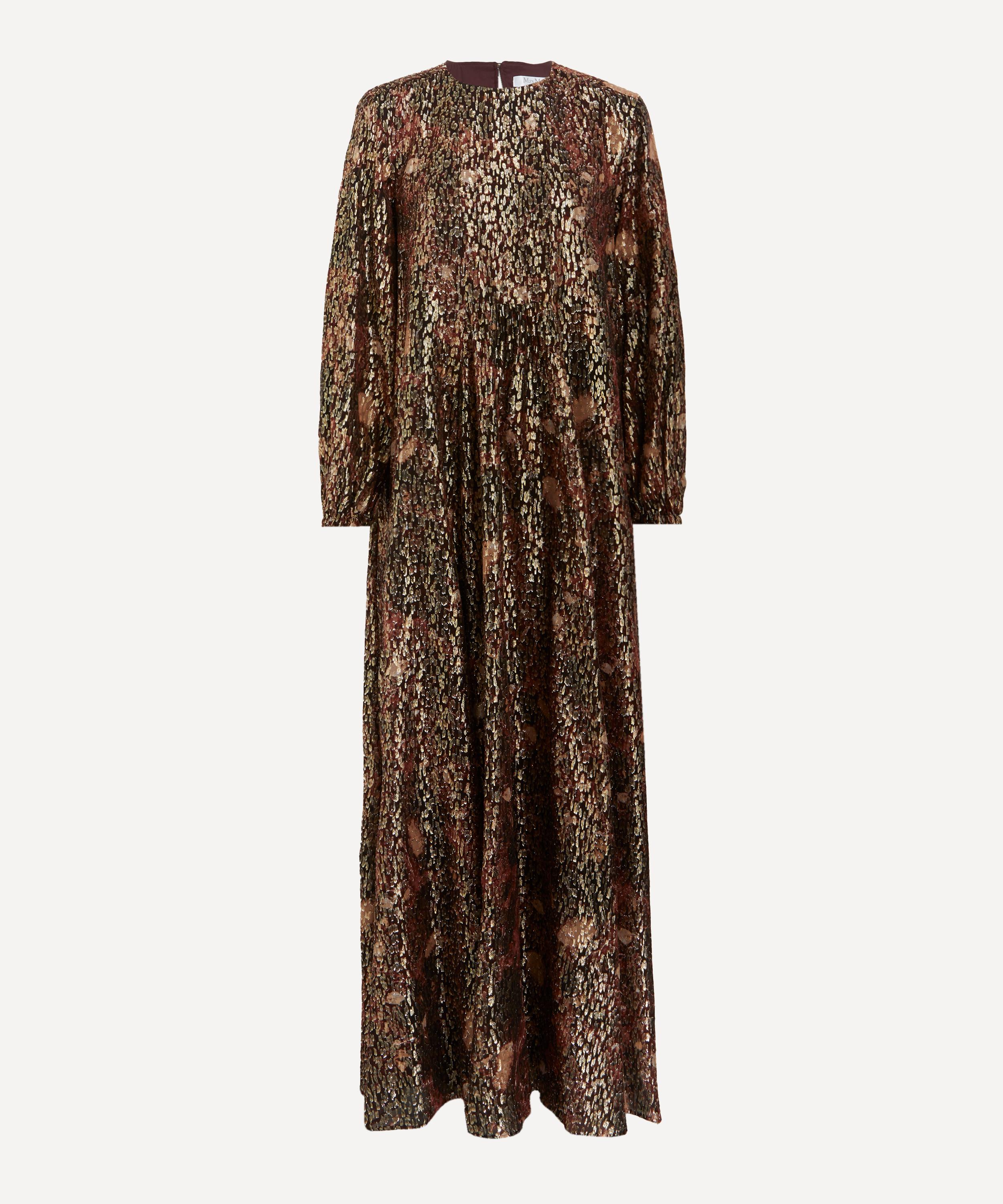 Max Mara Zinnia Metallic Maxi Dress
