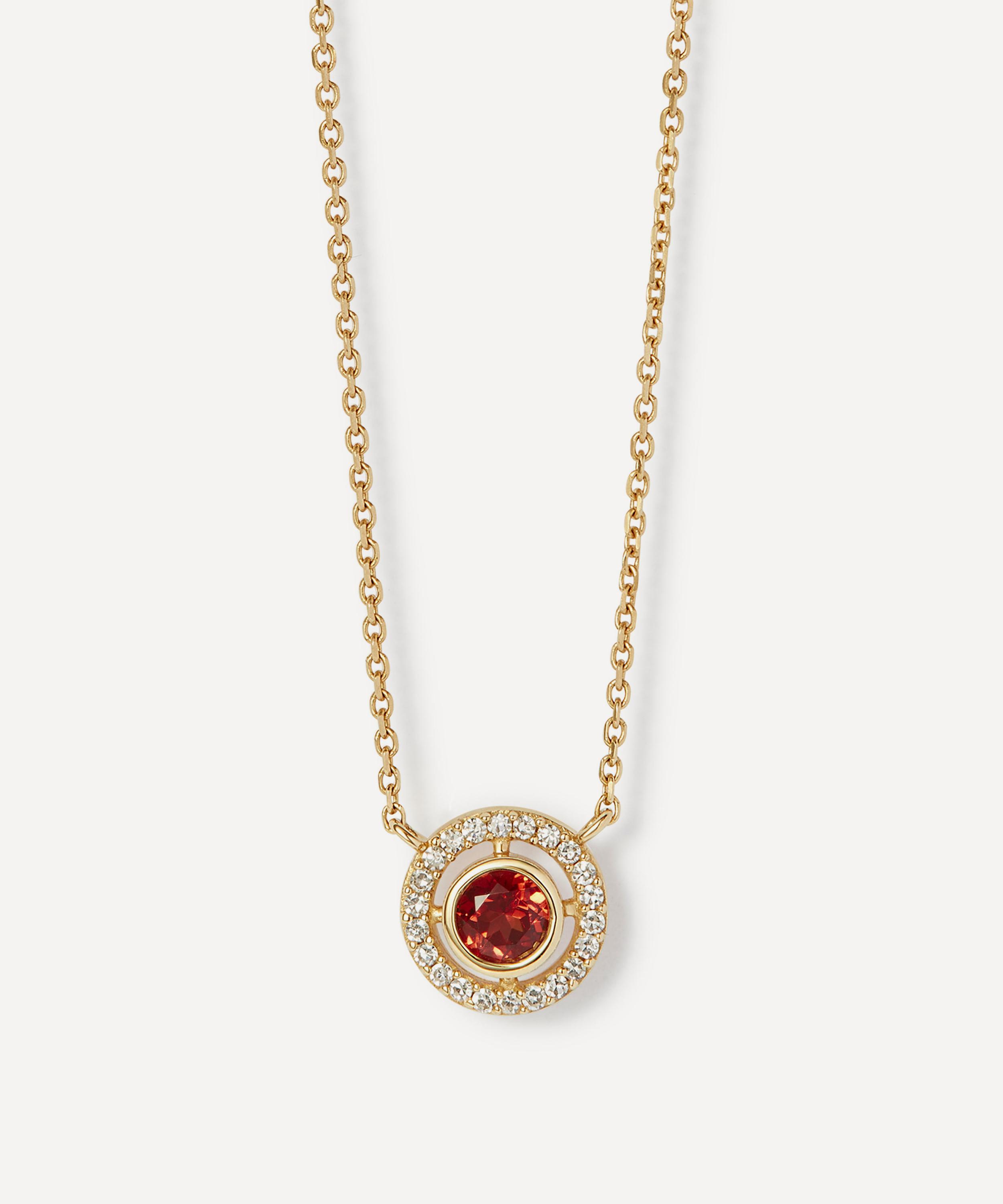 Astley Clarke 14ct Gold January Birthstone Red Garnet Pendant Necklace In Gold