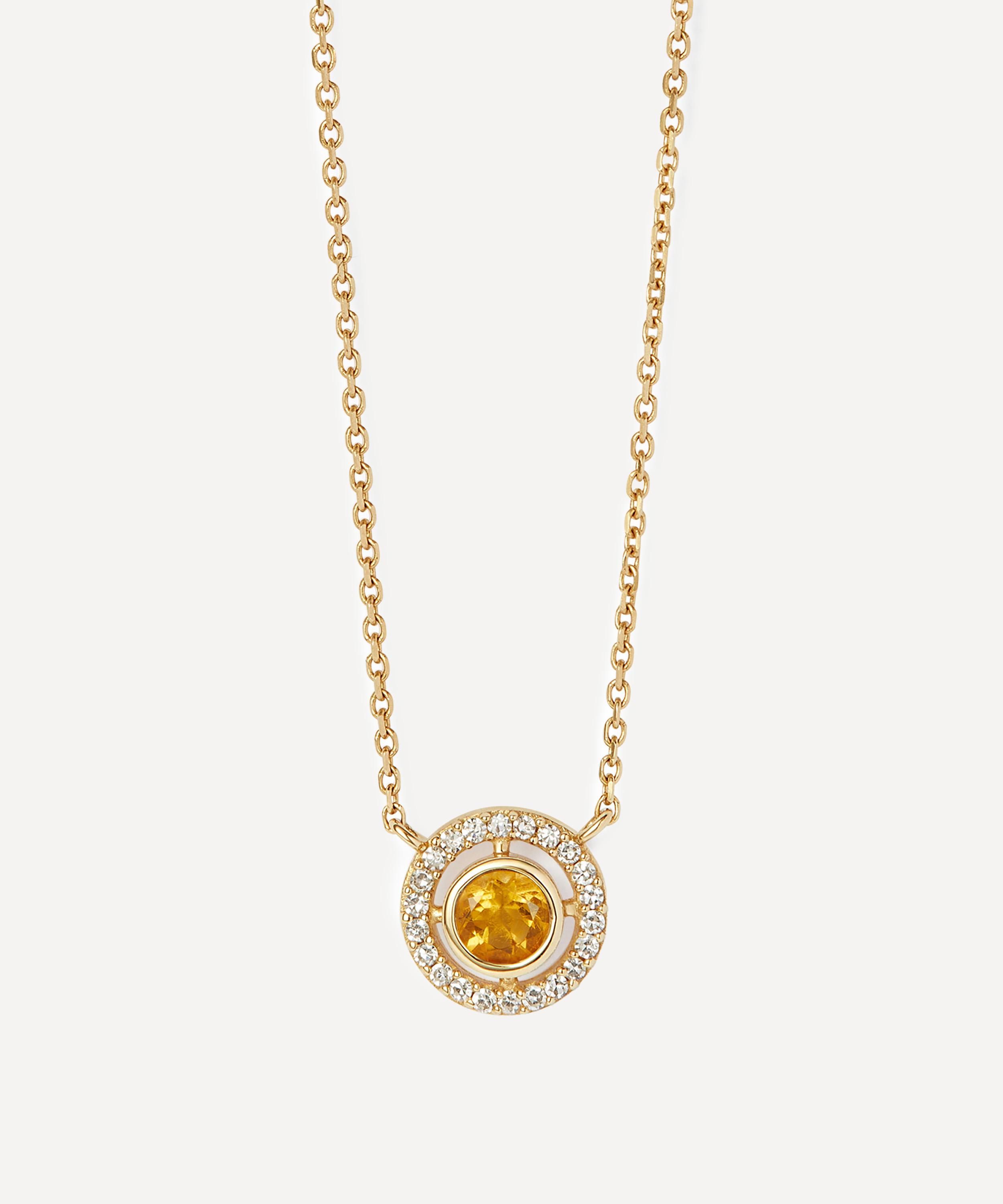 Astley Clarke 14ct Gold November Birthstone Citrine Pendant Necklace In Gold