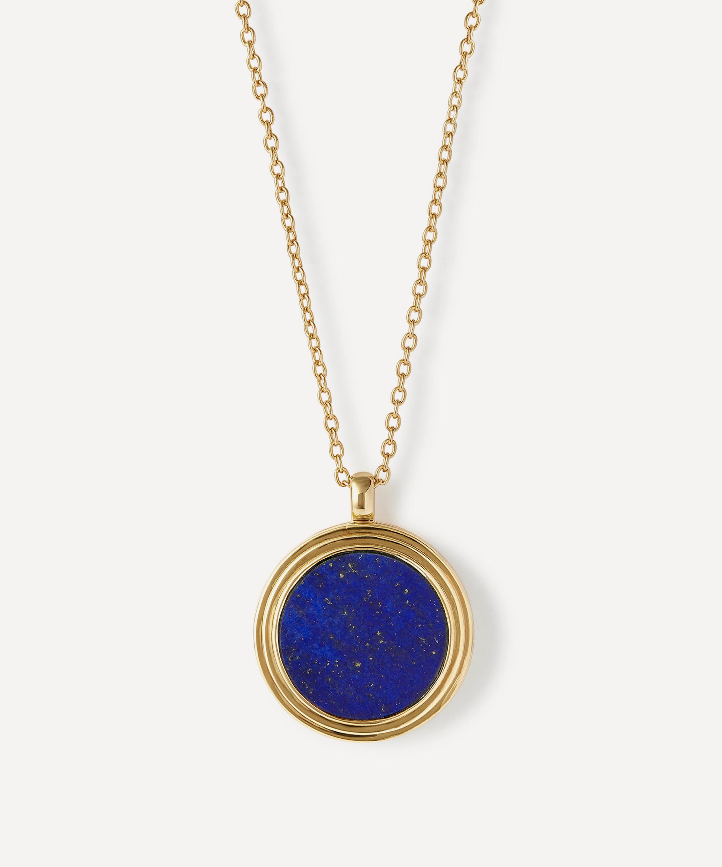 Astley Clarke 18ct Gold-plated Vermeil Silver Stilla Lapis Locket Necklace In Gold