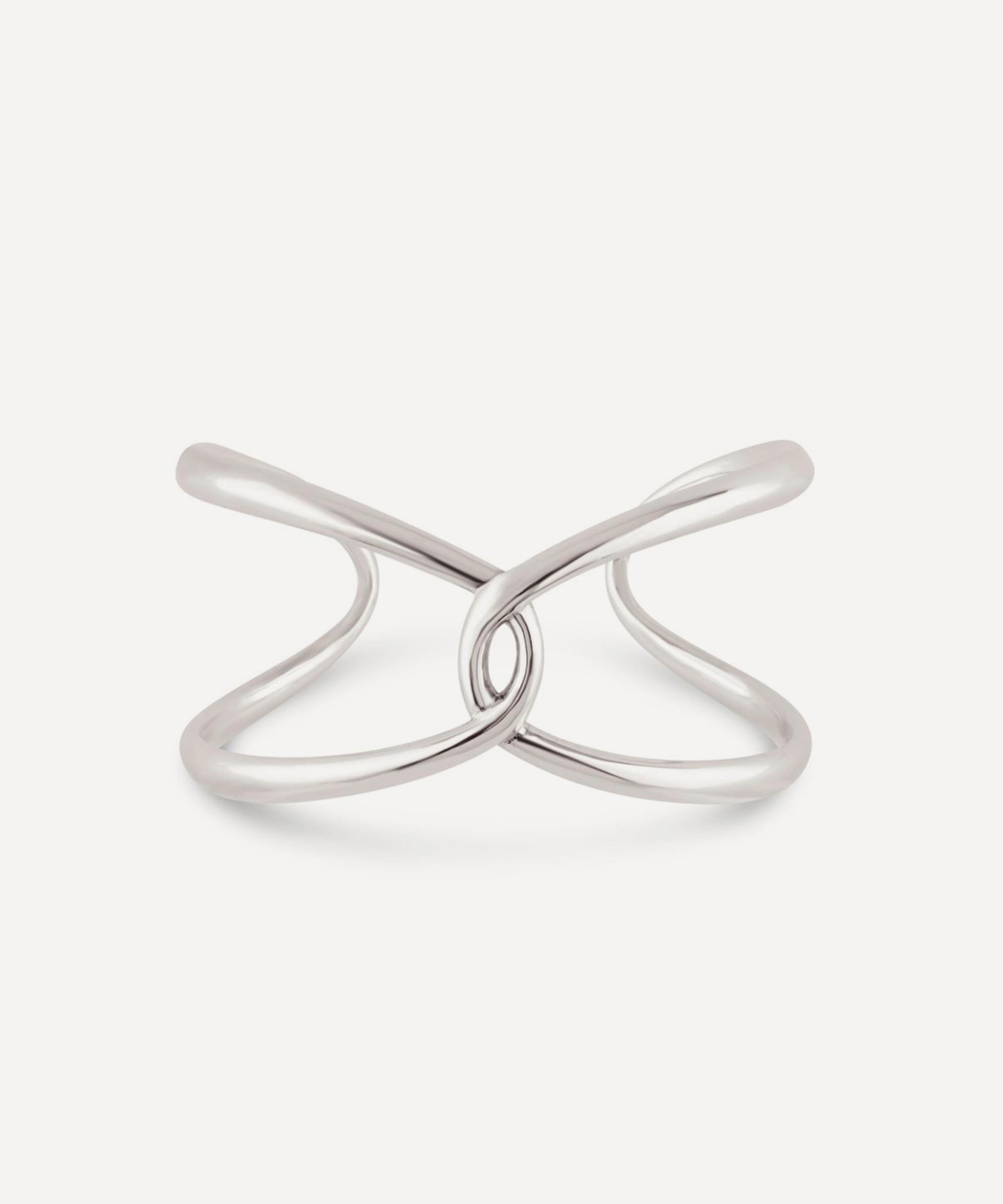 Dinny Hall Sterling Silver Twist Open Cuff Bracelet In Metallic