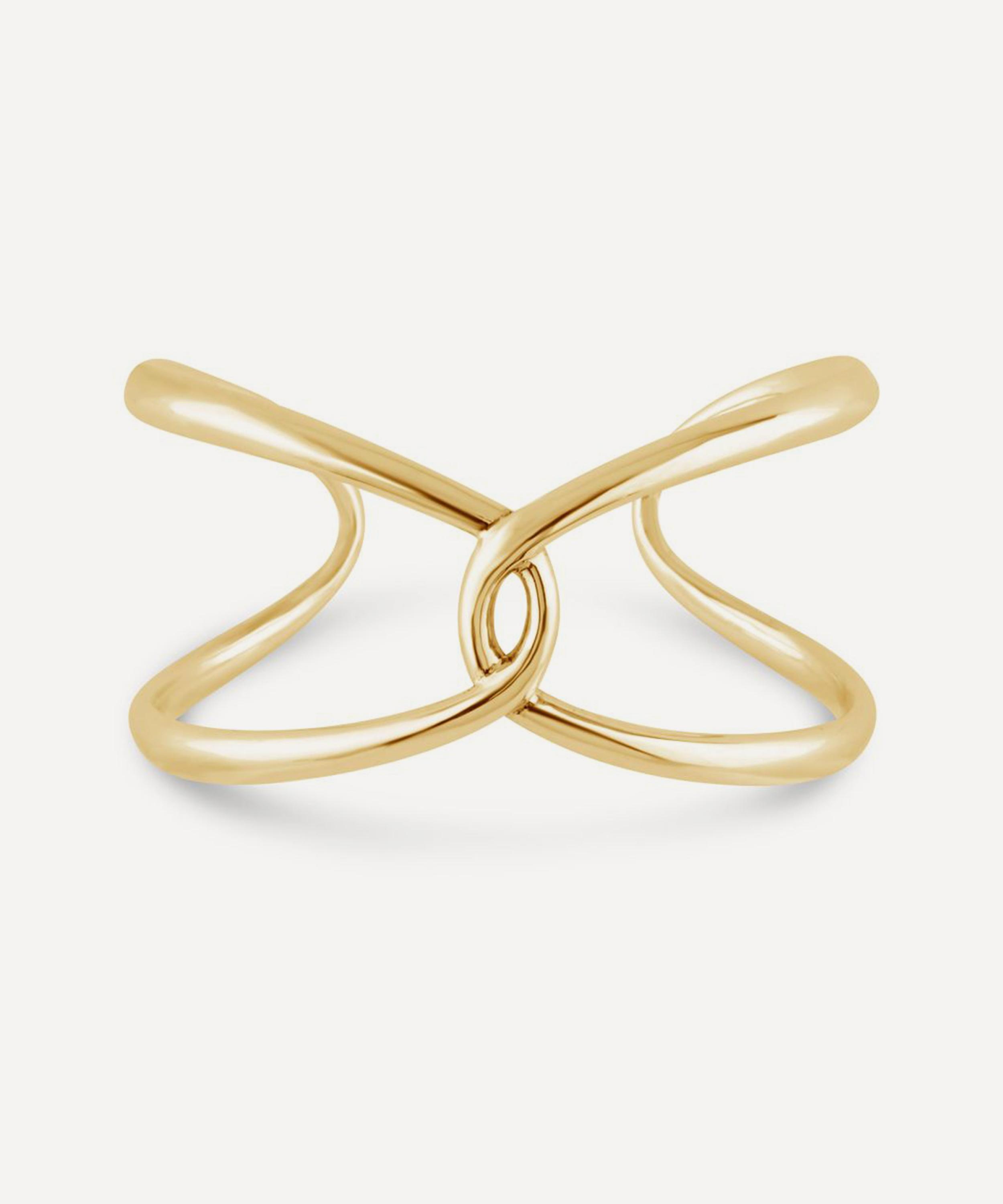 Dinny Hall 18ct Gold-plated Vermeil Silver Twist Open Cuff Bracelet In Gold
