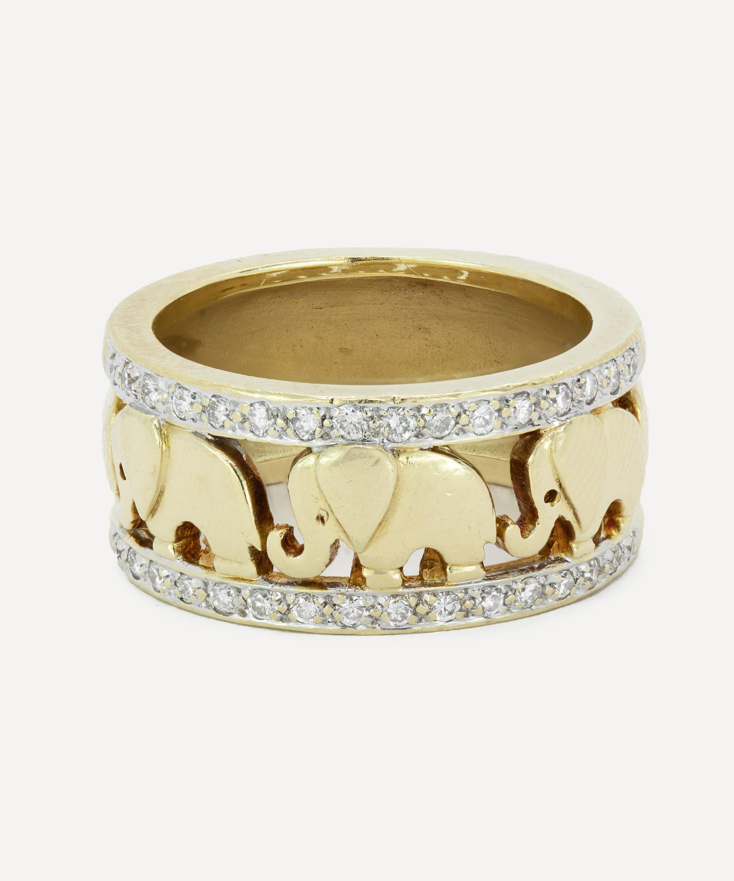 Kojis 14ct Gold Vintage Elephant Band Ring