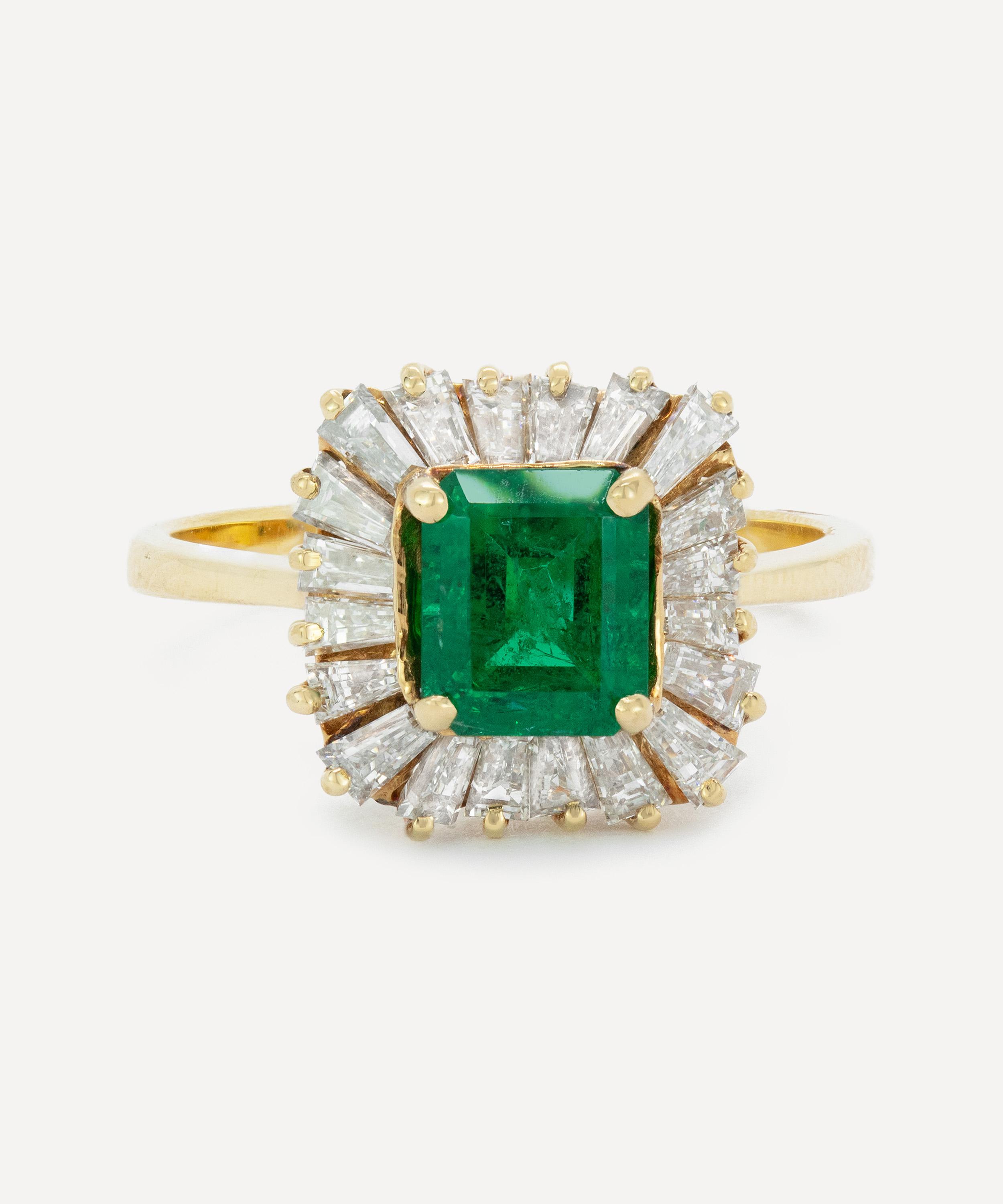 Kojis 18ct Gold Emerald And Diamond Ballerina Ring