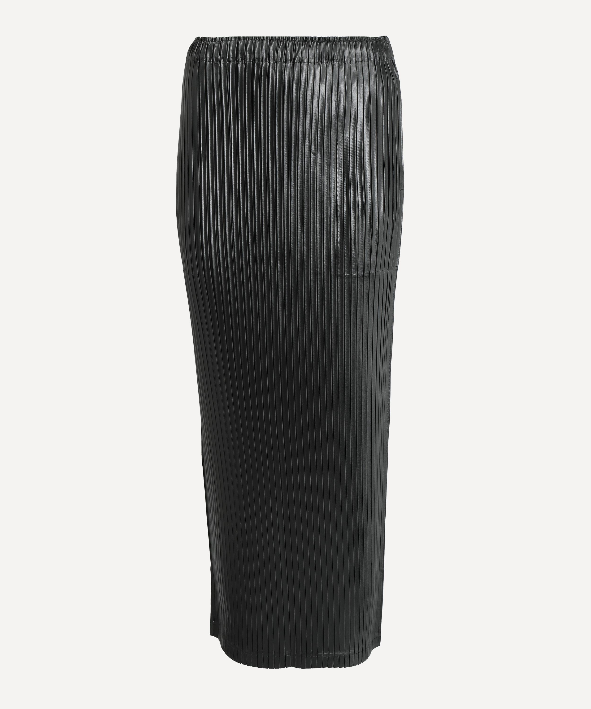 Issey Miyake Women's Glossed-metal-pleats Maxi Skirt In Black