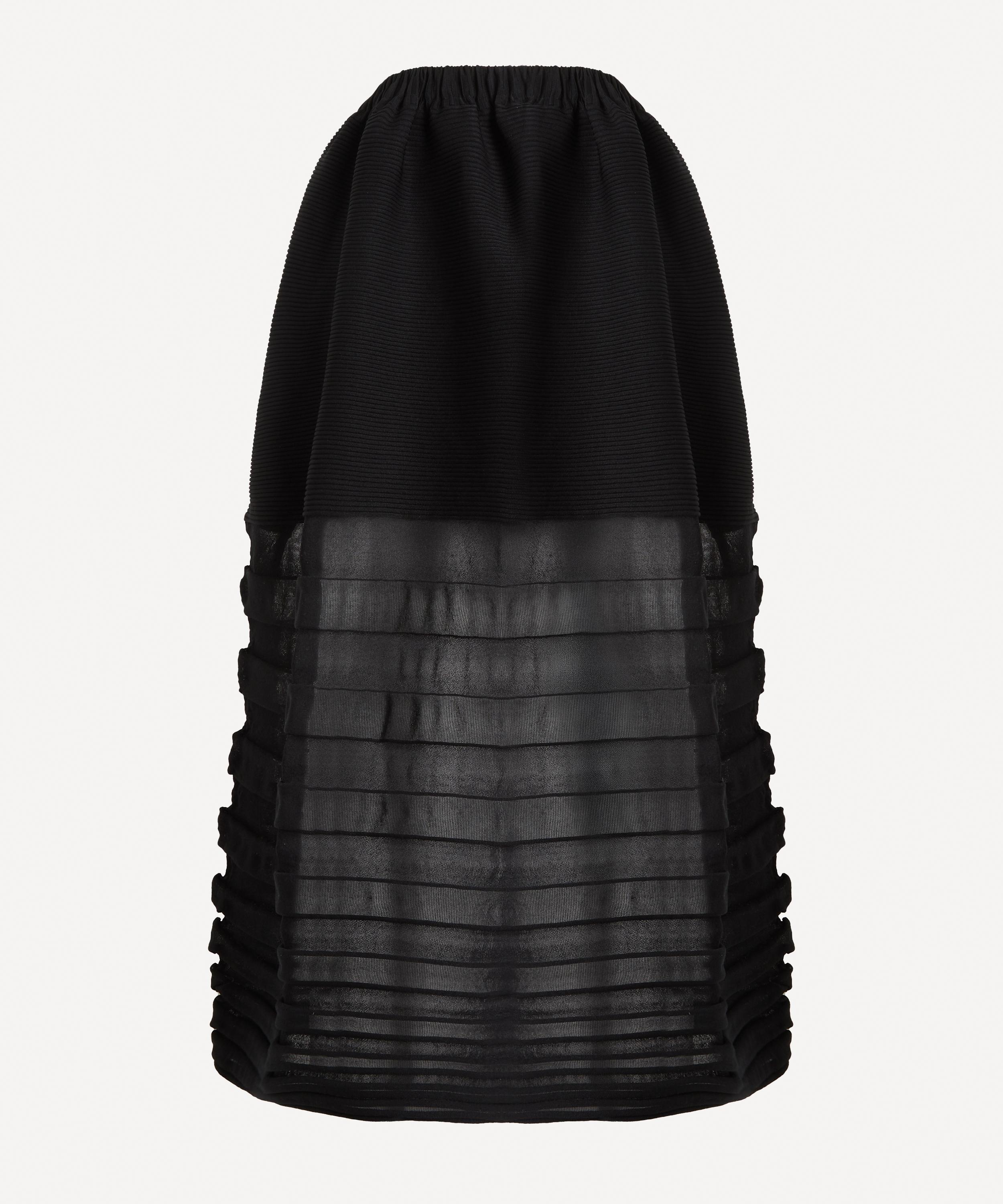 Issey Miyake Black December Moving Knit Midi Skirt