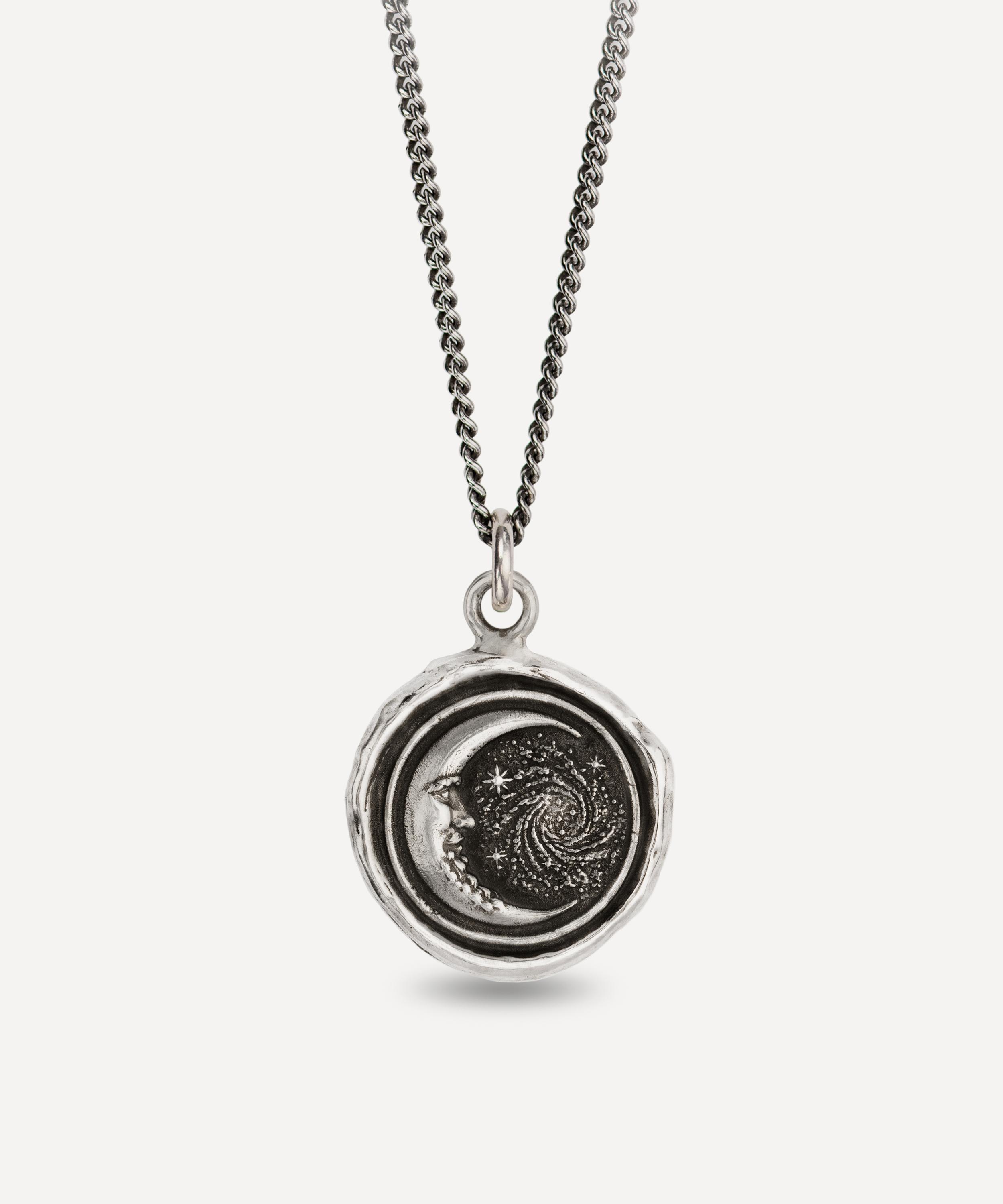 Pyrrha Sterling Silver Trust The Universe Pendant Necklace In Orange