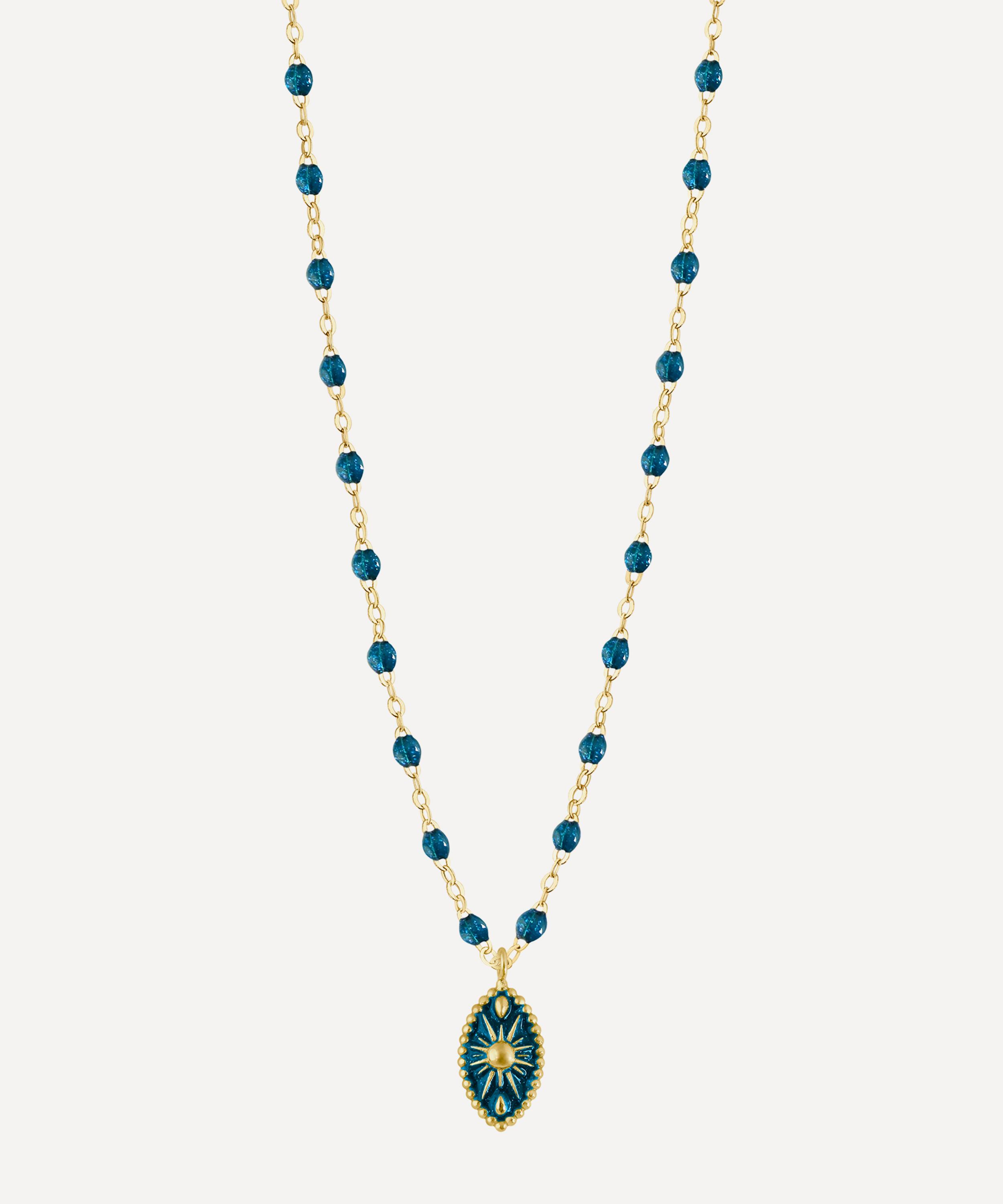 Gigi Clozeau 18ct Gold Karma Jungle Resin Bead Pendant Necklace