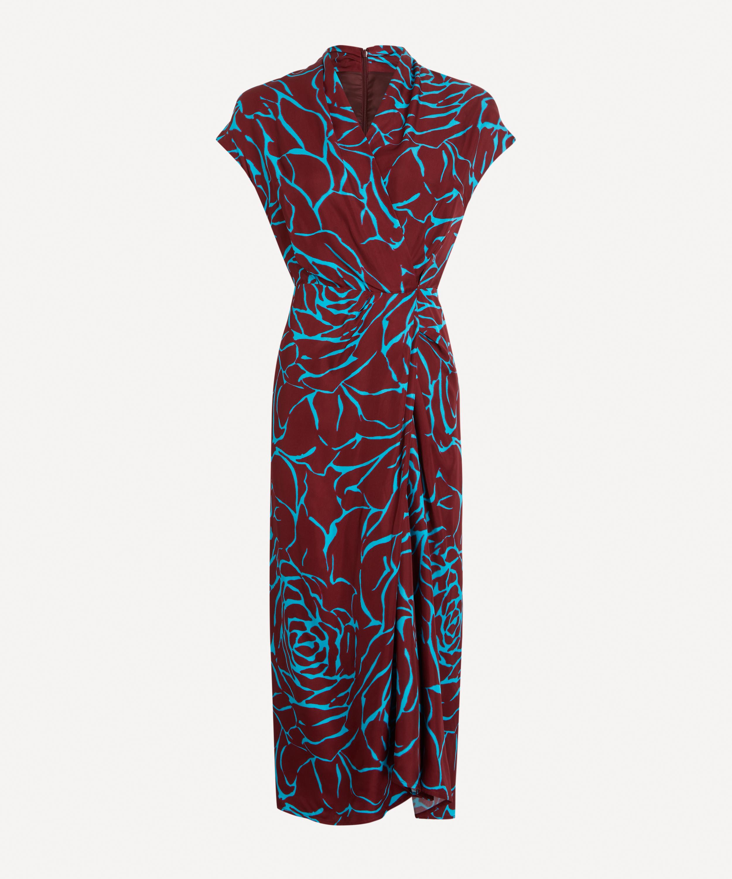 Dries Van Noten Floral Satin Wrap Dress