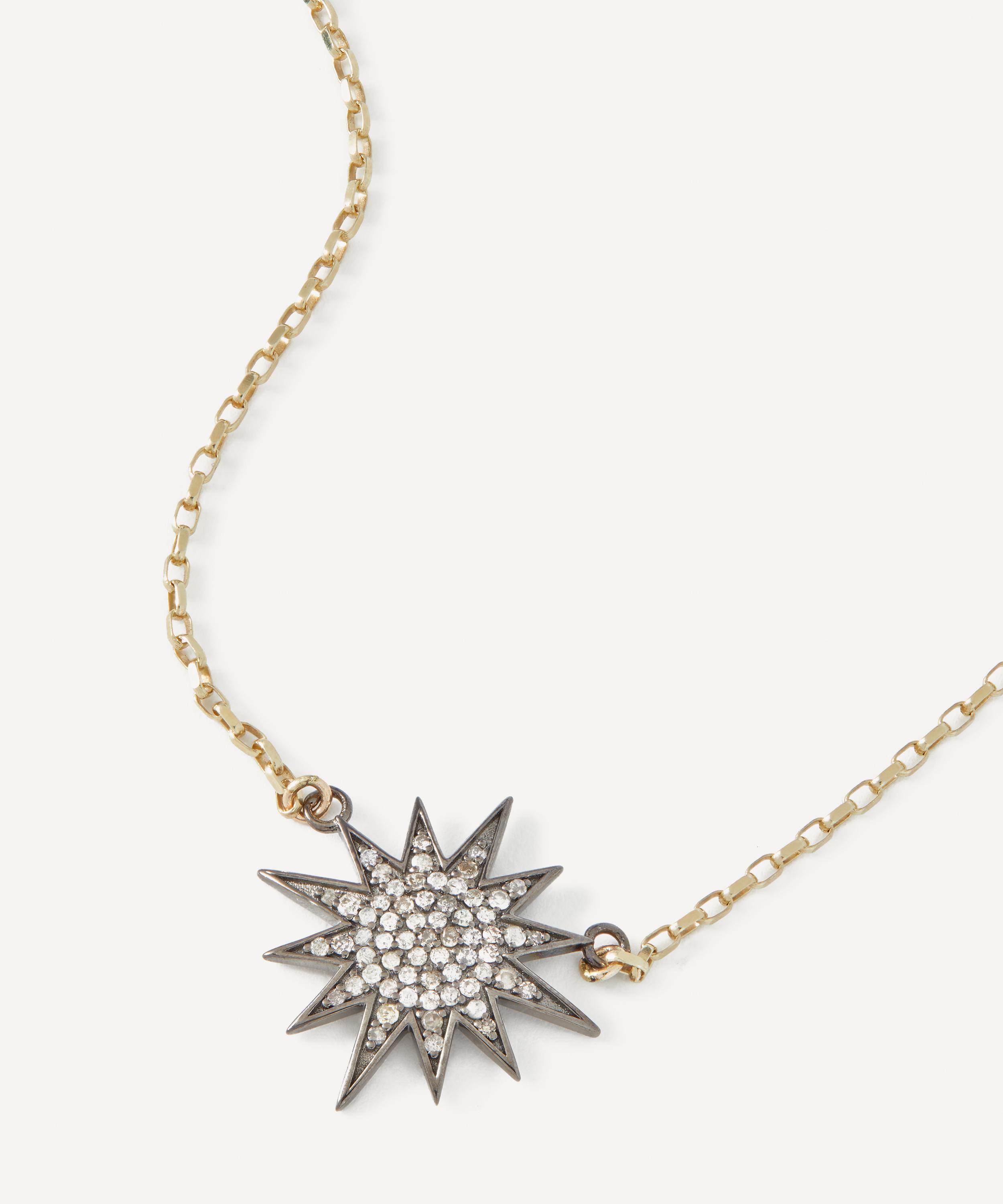 Kirstie Le Marque Gold-Plated Diamond and Gold Starburst Pendant Necklace