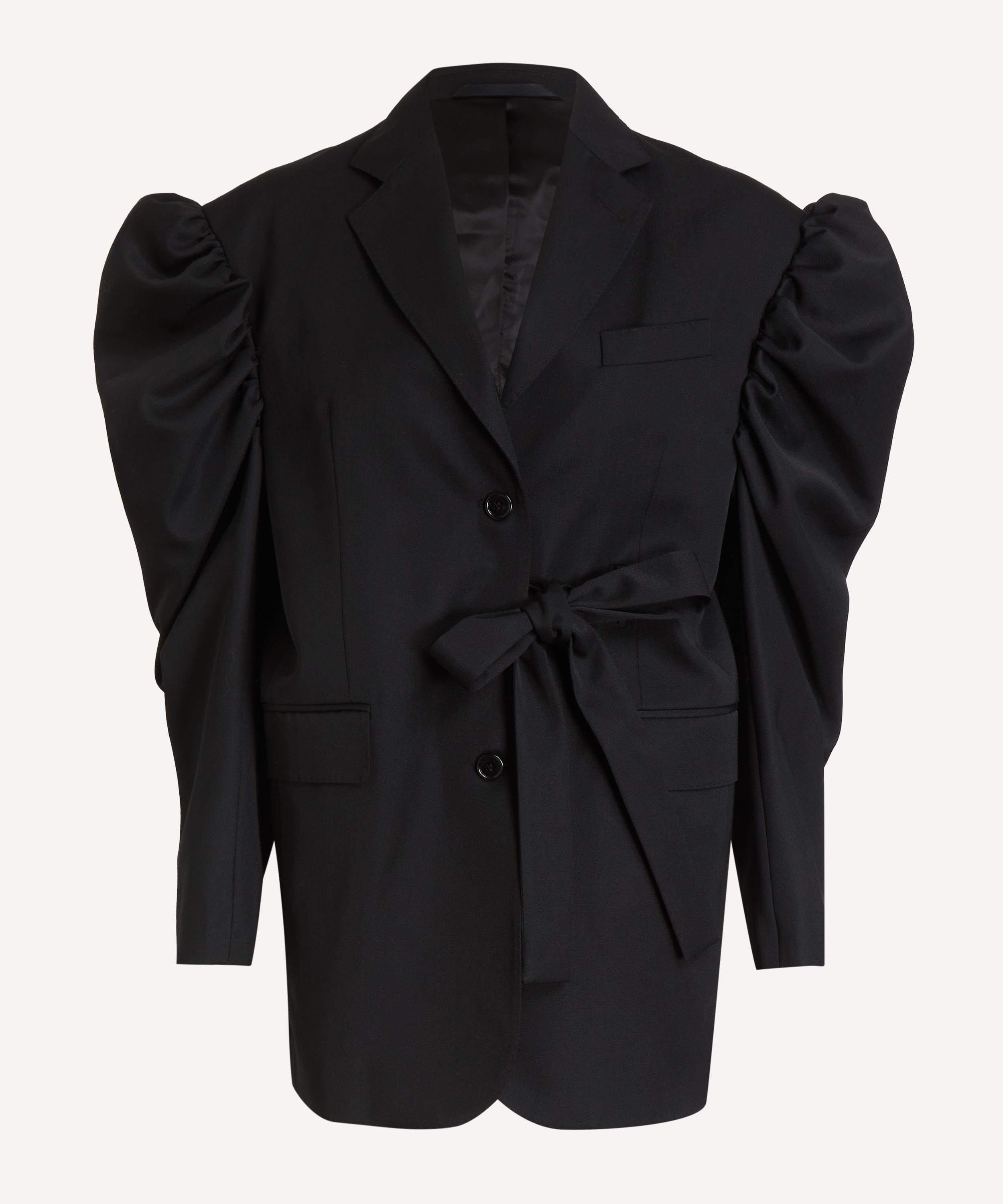 Simone Rocha Women's Black Cut-out Draped Sleeve Bow Jacket