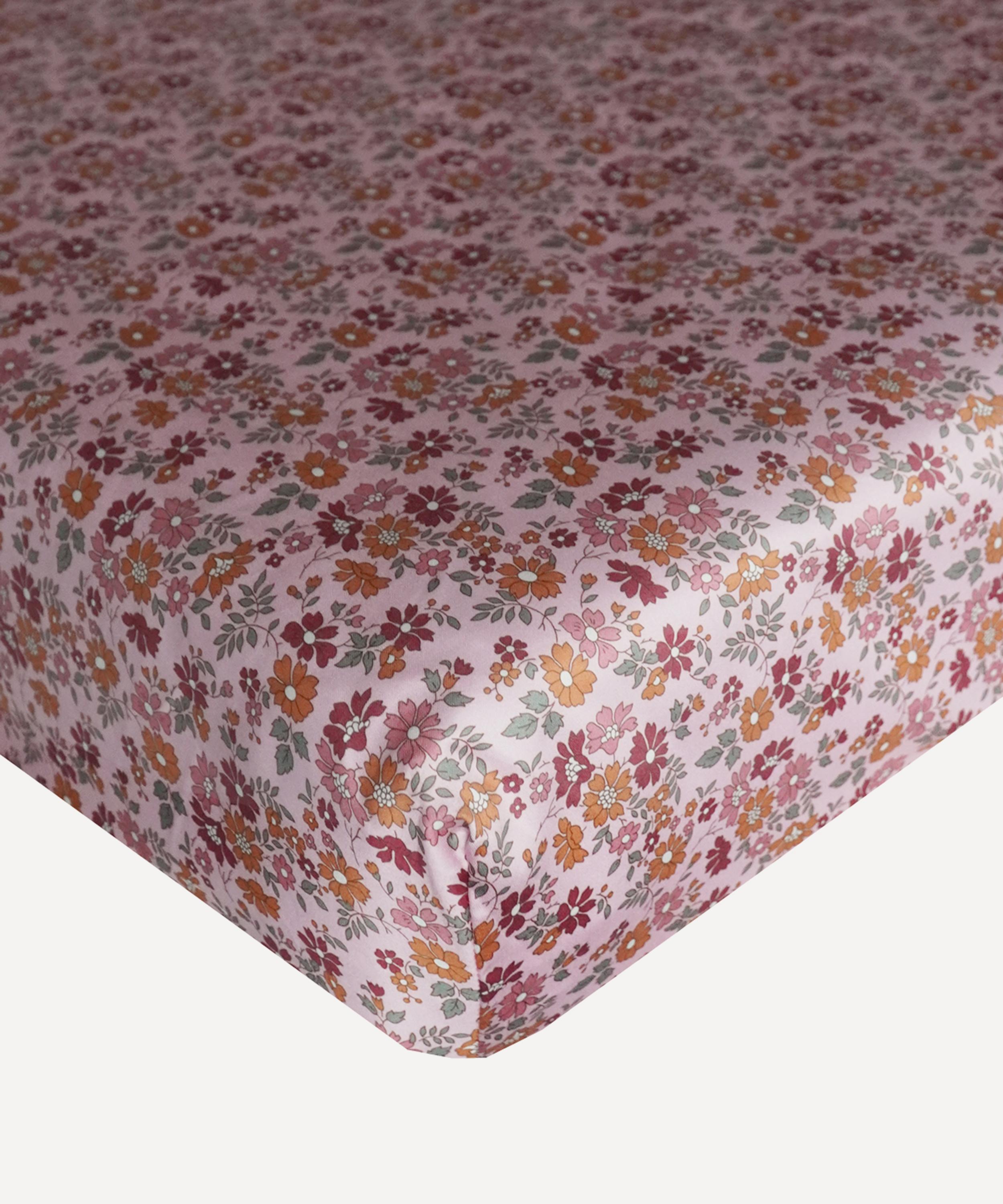 Coco & Wolf Capel Floret Ardington Cotton Sateen Double Fitted Sheet In Pink