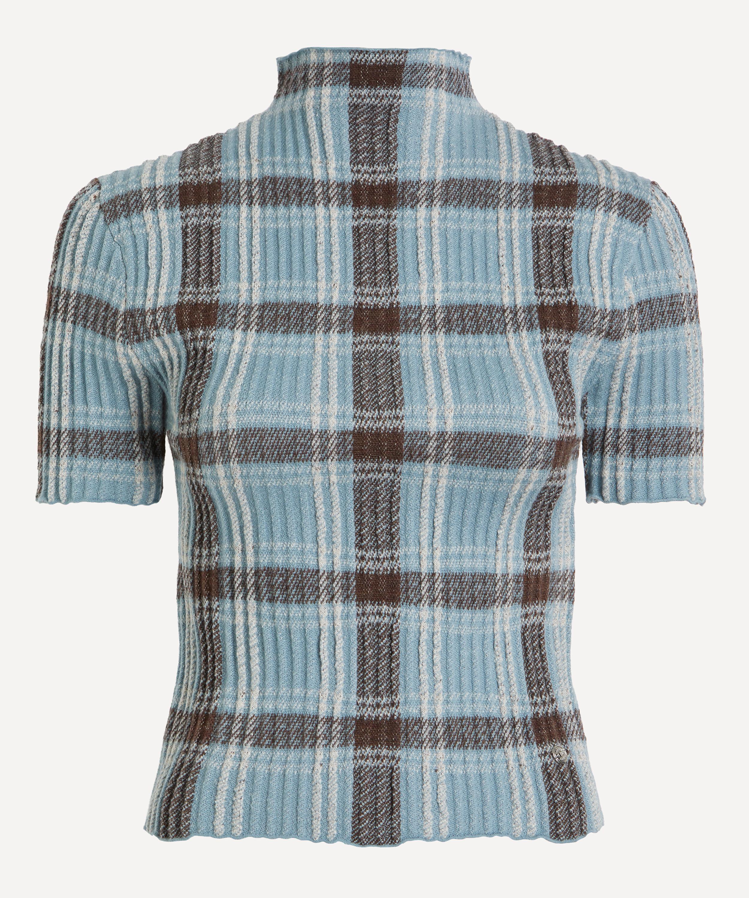 Acne Studios Short-Sleeve Wool Turtleneck Knit Top