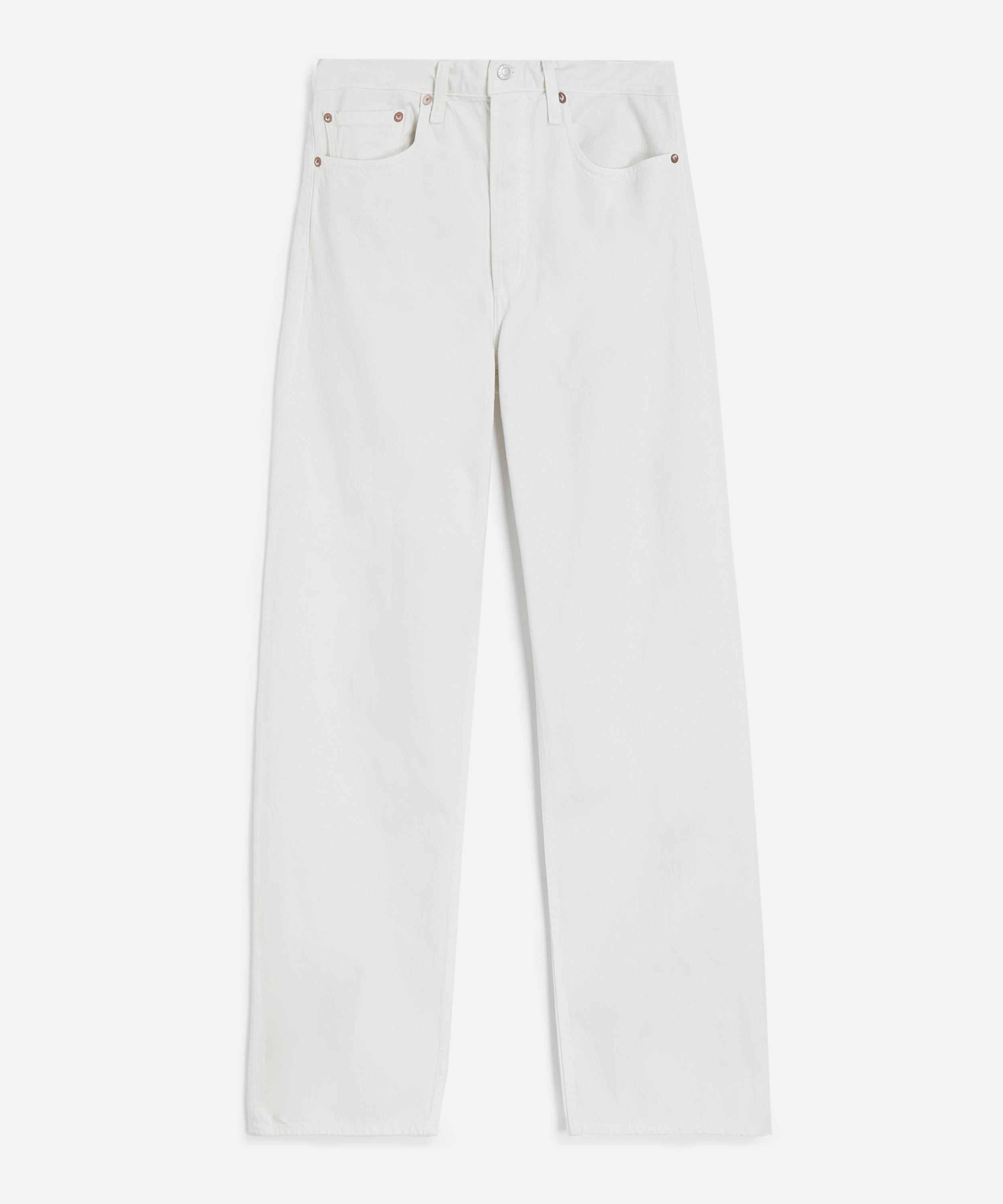 Agolde Vana Fold Wide-leg Jeans In White