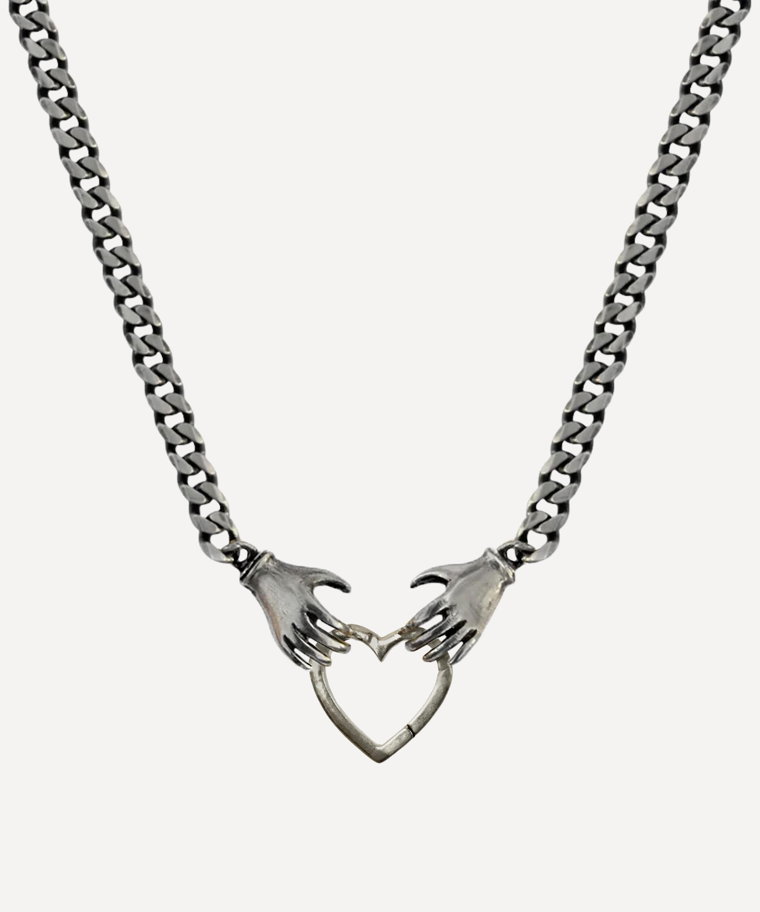 Acanthus Antiqued Silver Hold Lover Charm Holder Necklace