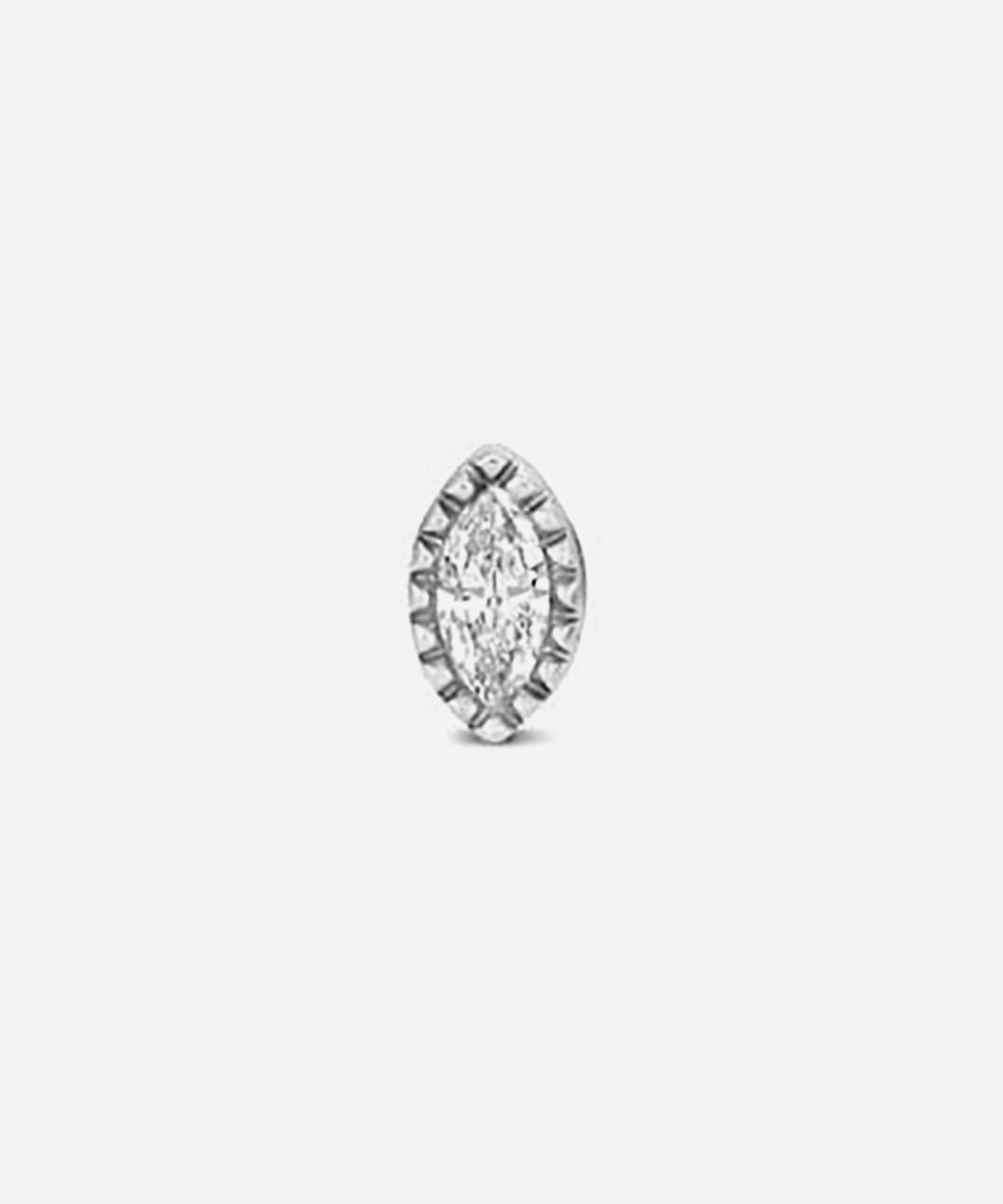 Dinny Hall 9ct White Gold Mini Marquise Lab Grown Diamond Single Stud Earring