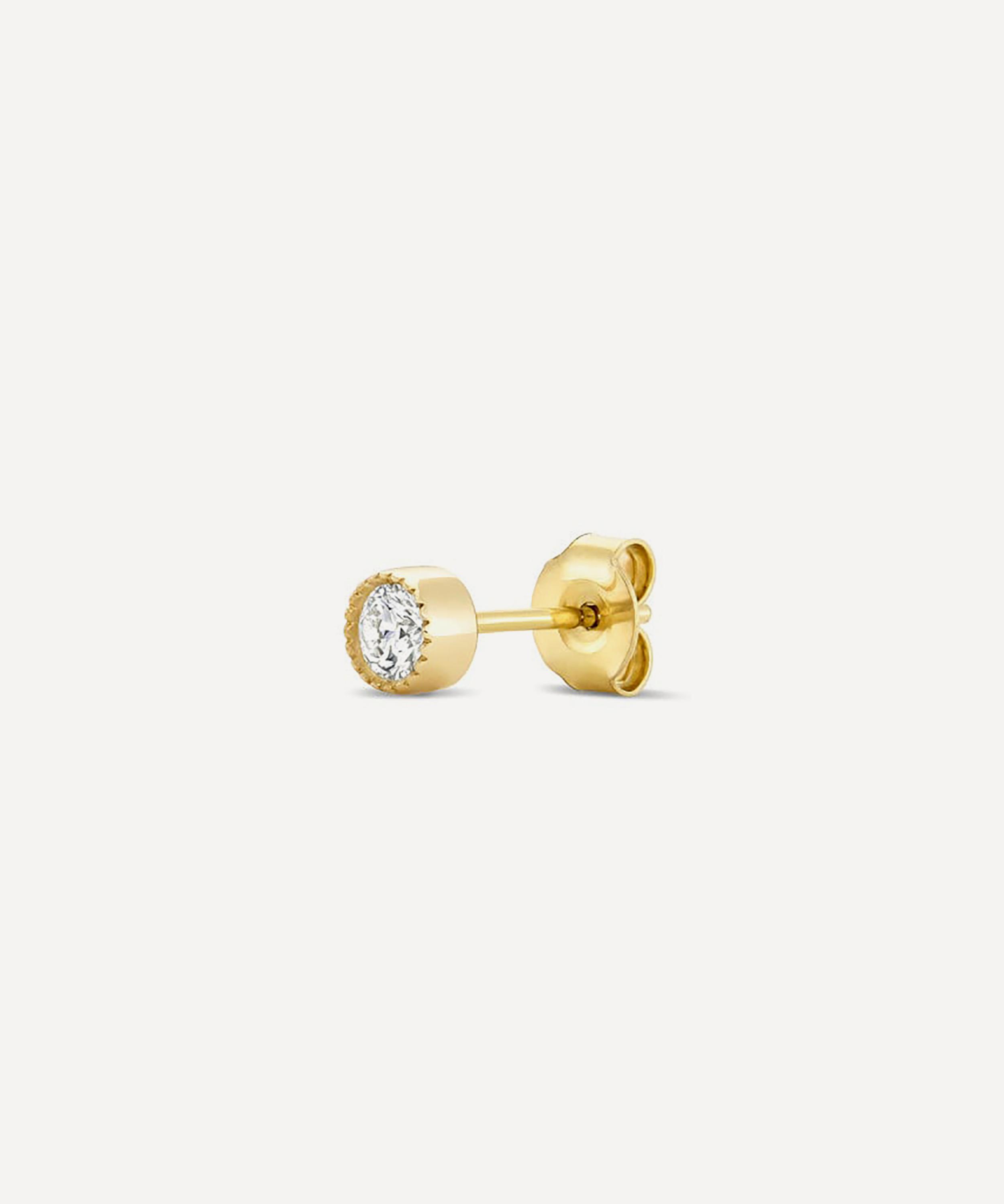 Dinny Hall 9ct Gold Solitaire Lab Grown Diamond Single Stud Earring