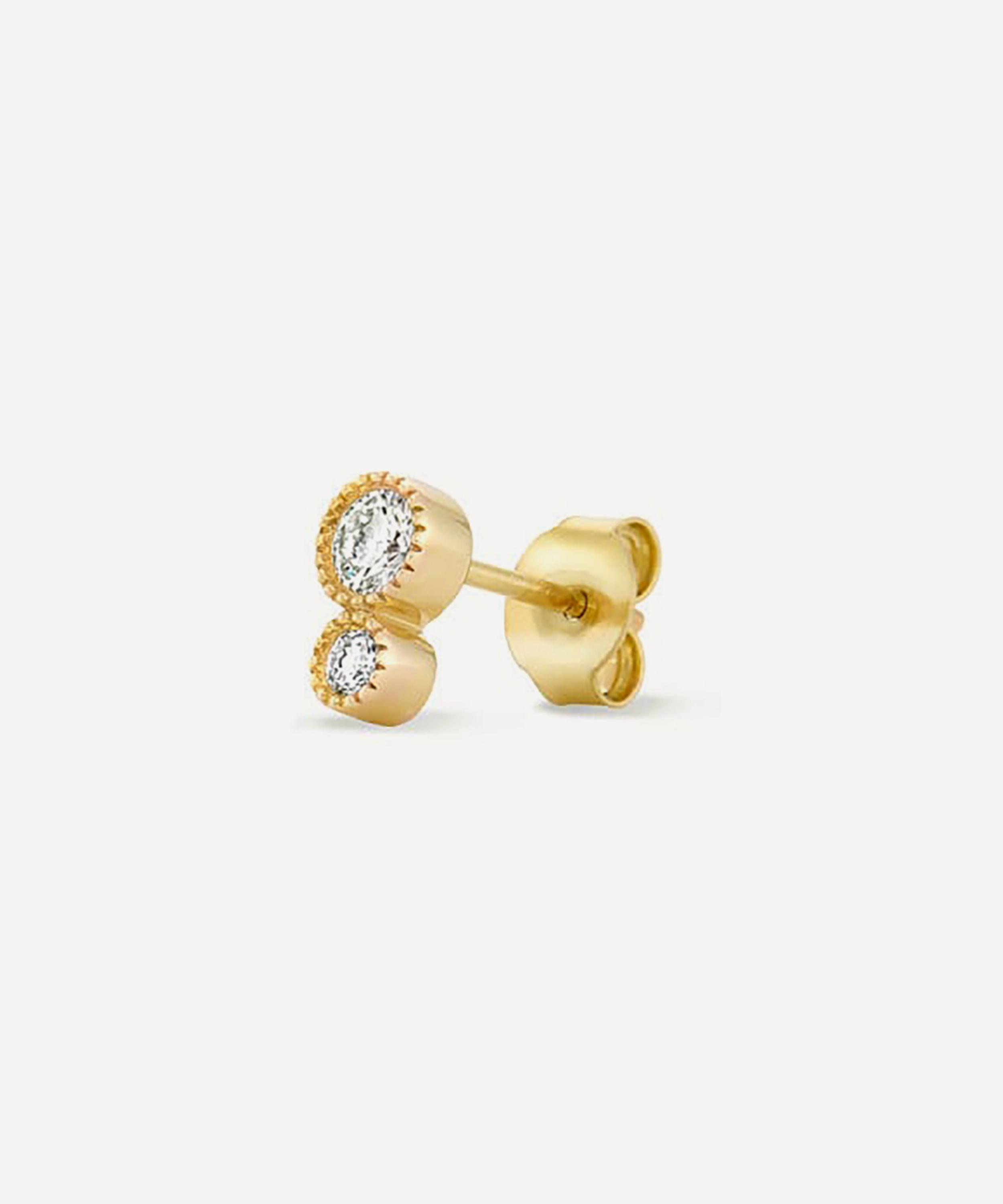 Dinny Hall 9ct Gold Lab Grown Diamond Duo Single Stud Earring