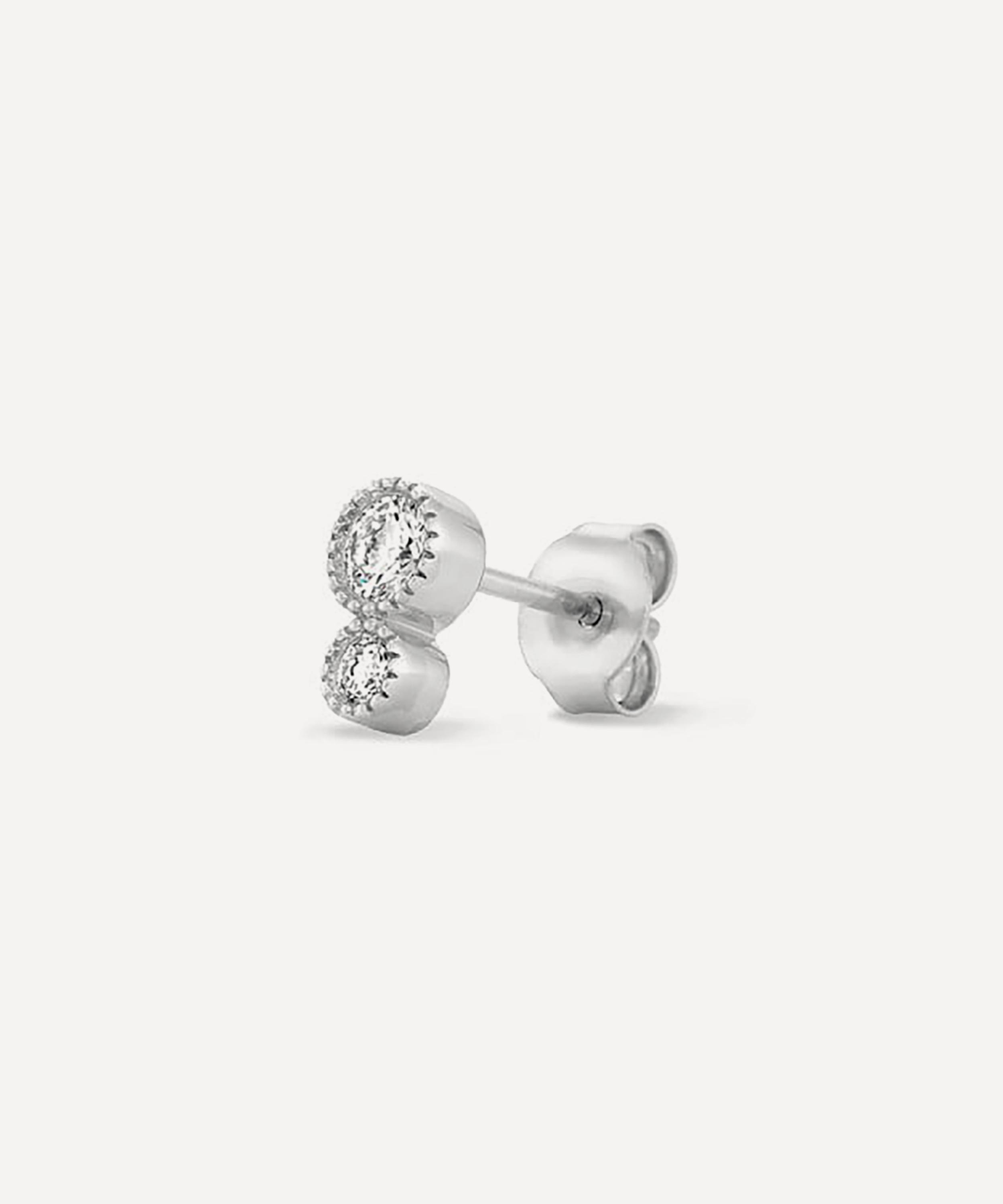 Dinny Hall 9ct White Gold Lab Grown Diamond Duo Single Stud Earring