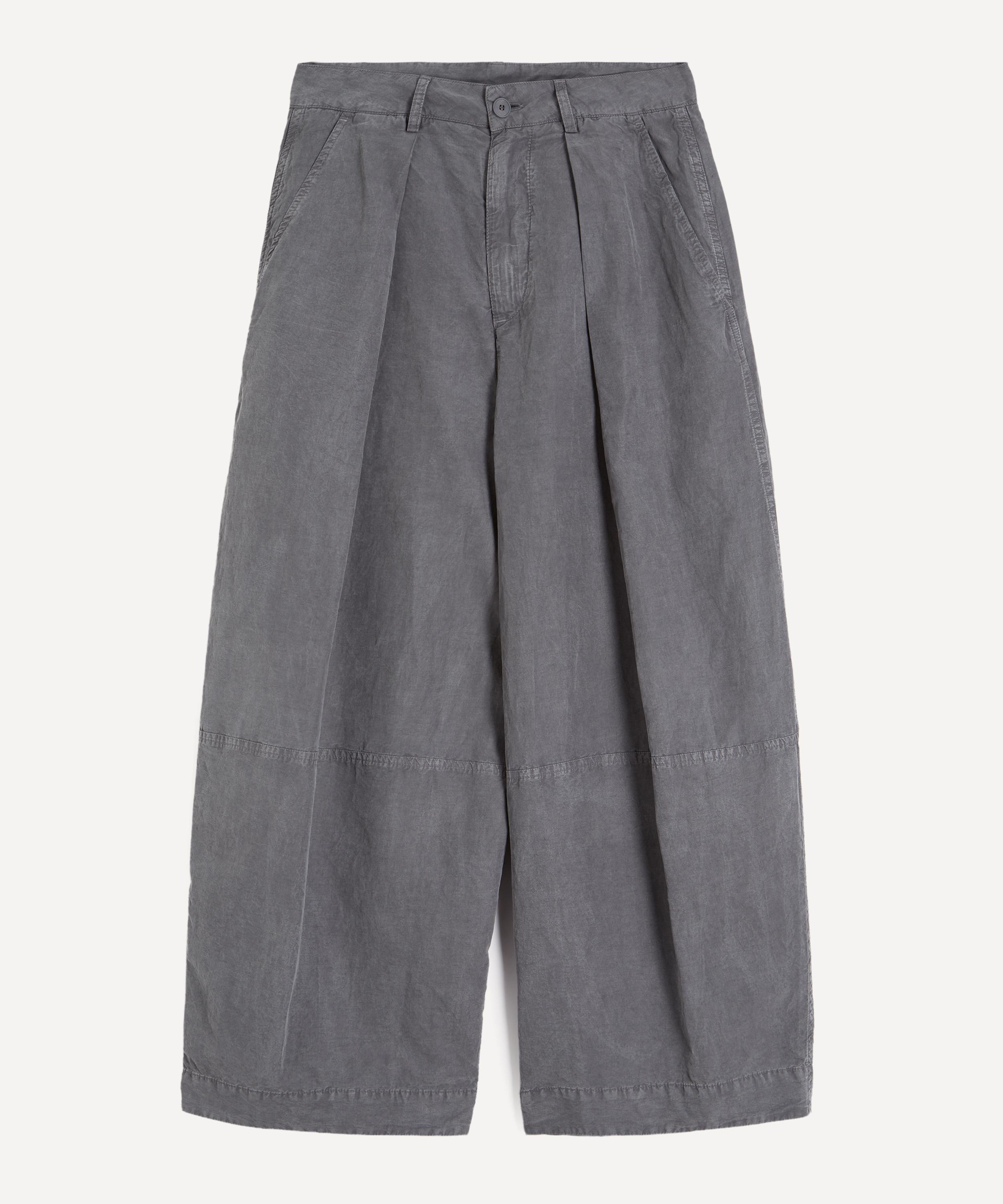 Ymc You Must Create Ymc Women's Deadbeat Charcoal Wide-leg Trousers
