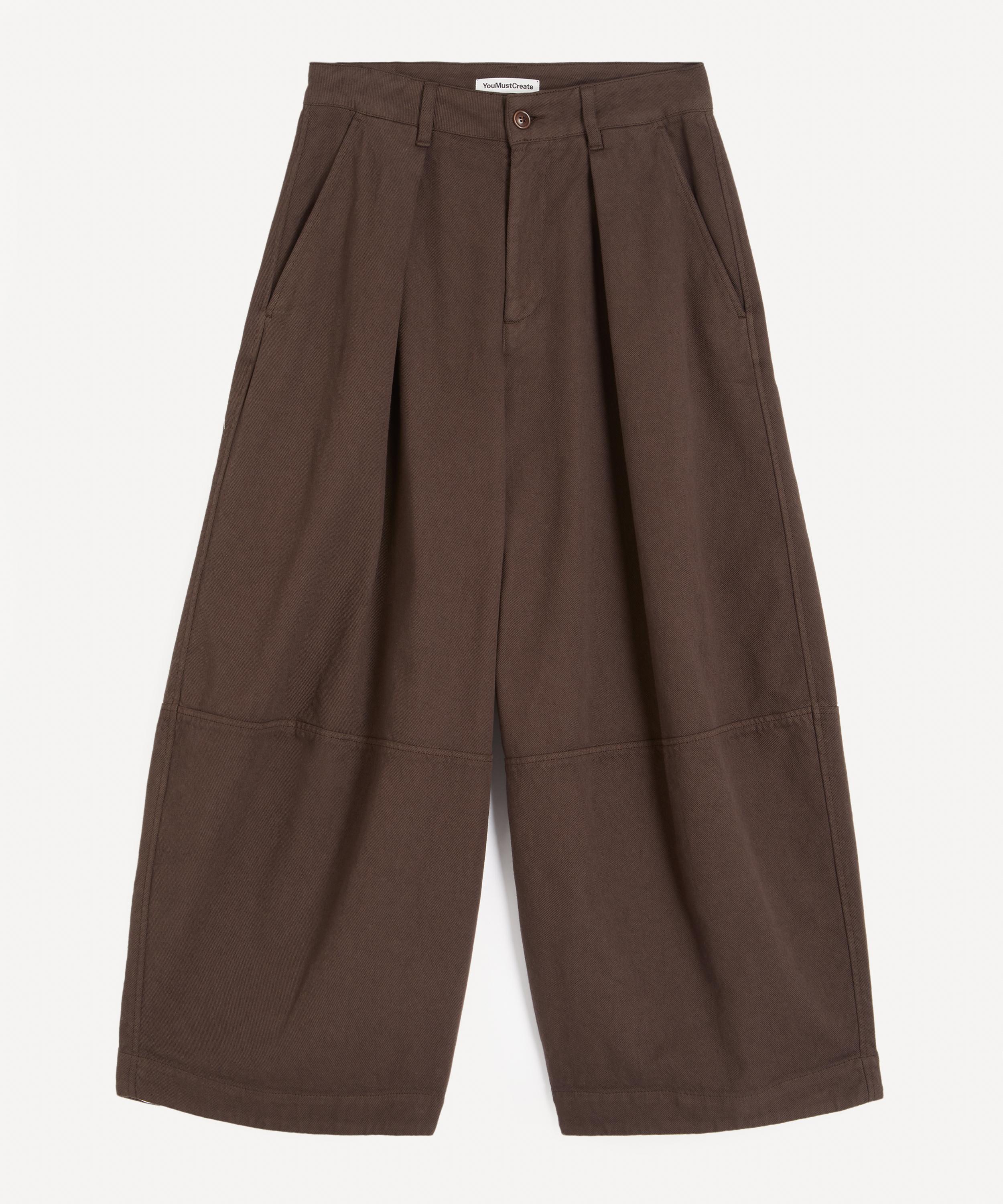 Ymc You Must Create Ymc Women's Deadbeat Wide-leg Trousers In Brown