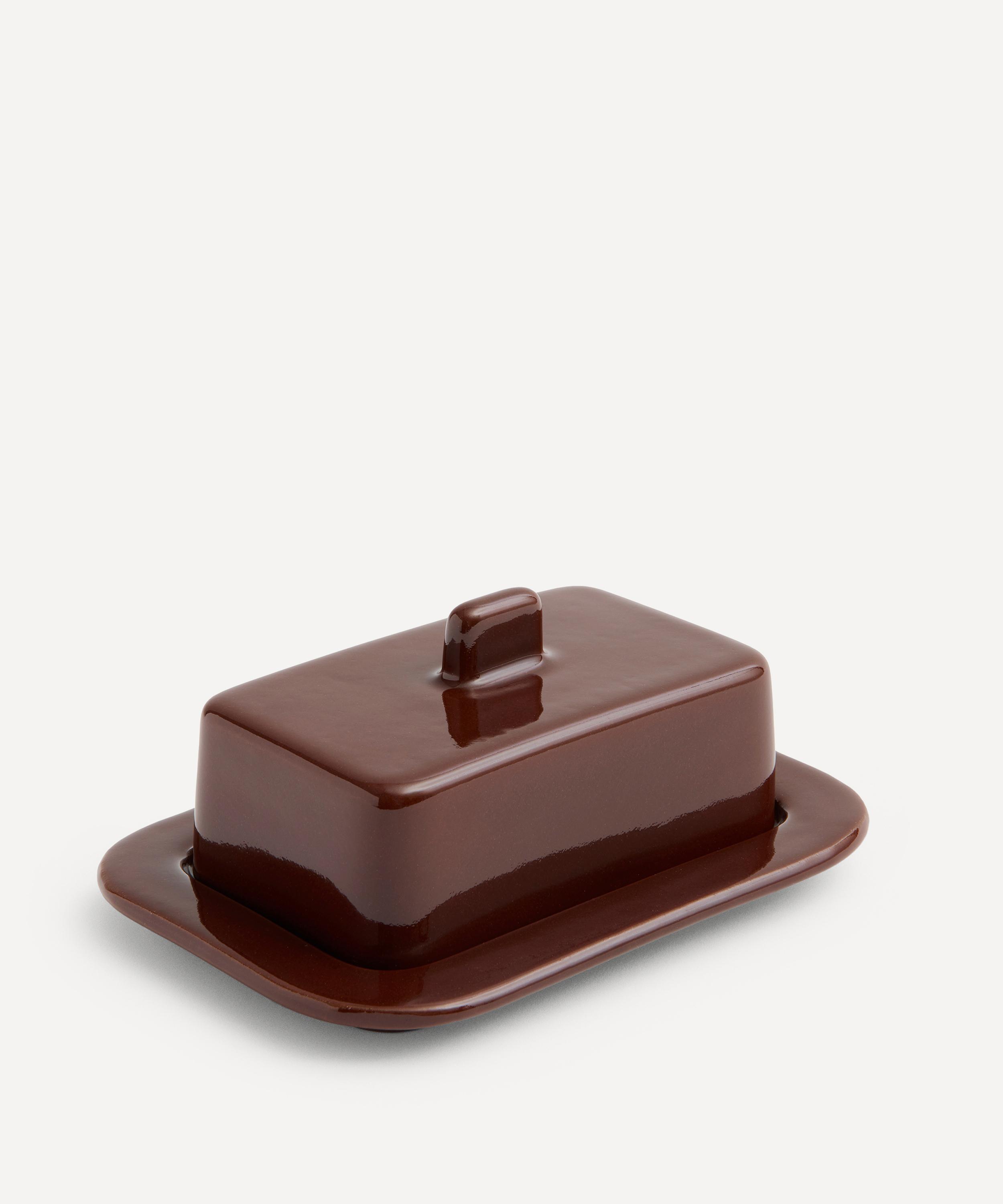 Hay Barro Butter Dish In Burgundy