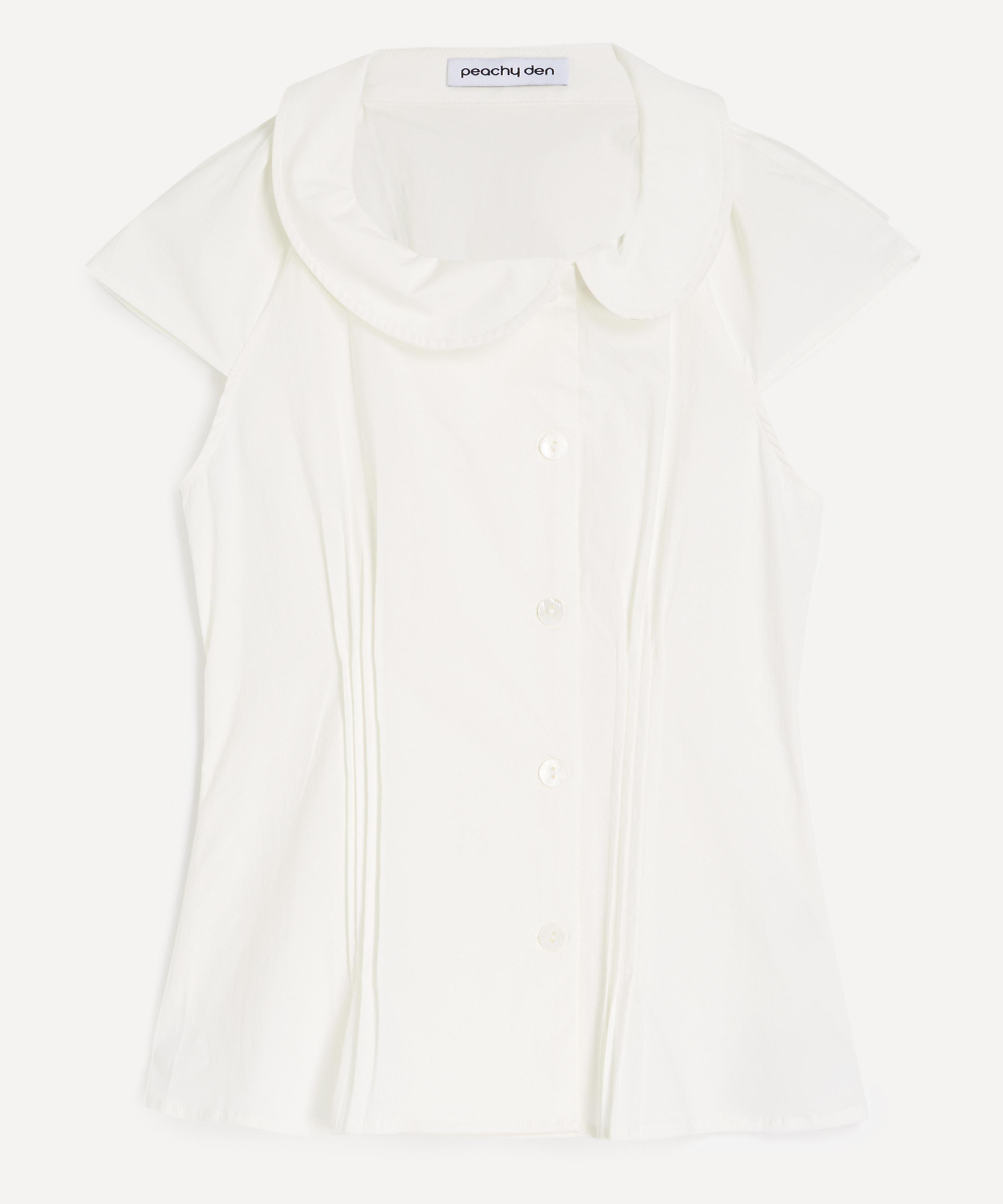 Peachy Den Women's Missy Asymmetric Blouse In White