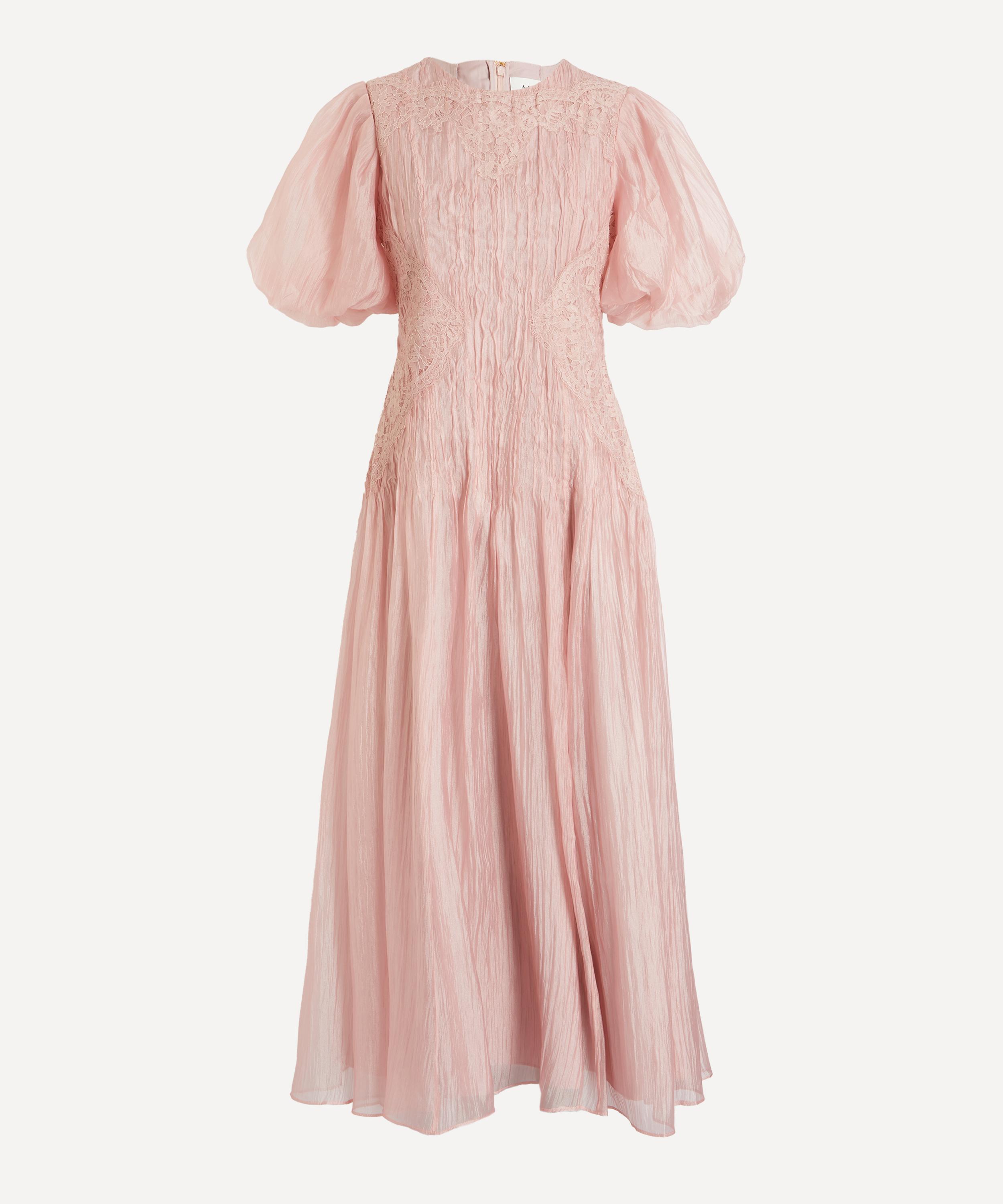 Aje Women's Ophelia Lace Fawn Pink Midi Dress