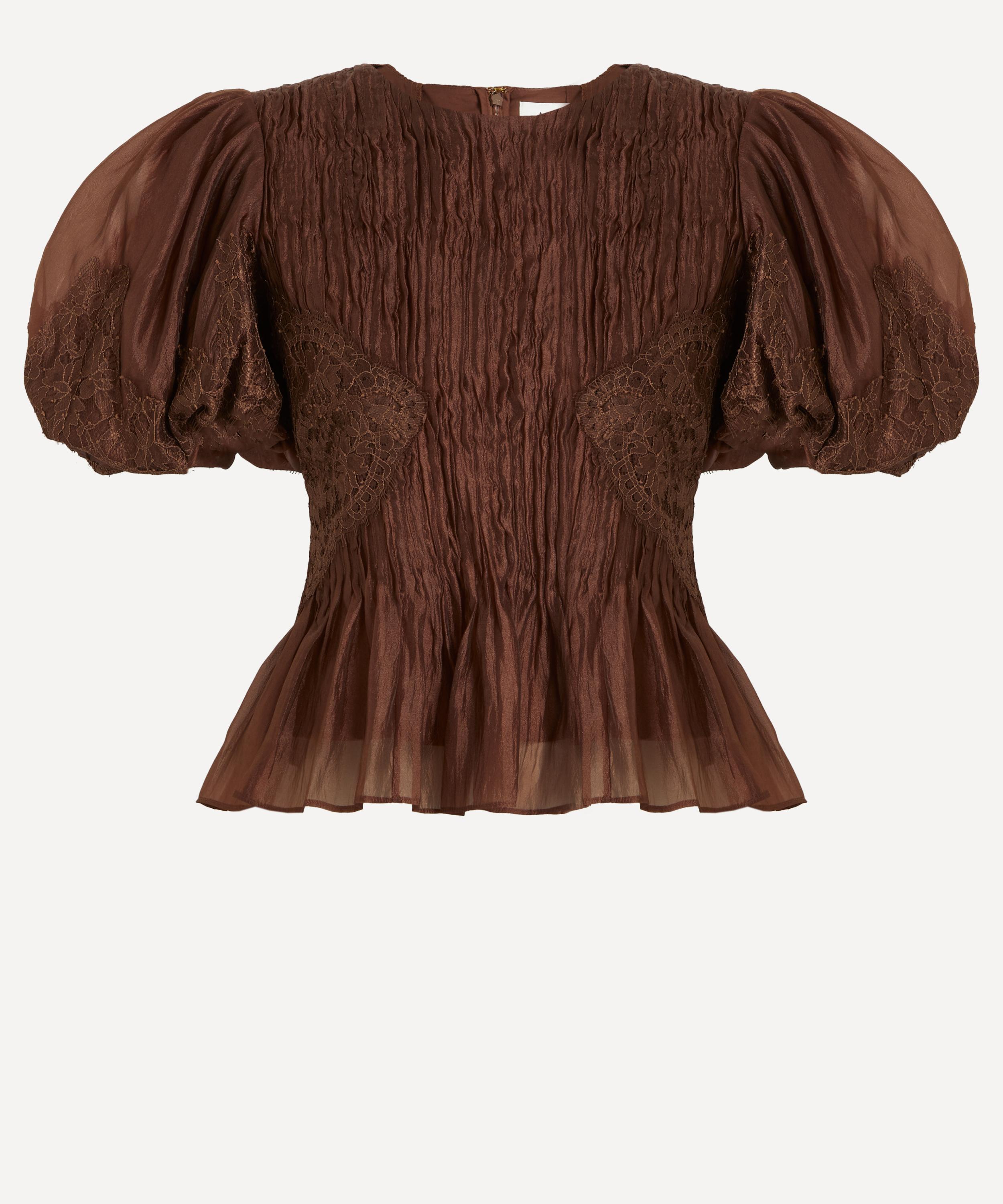 Aje Women's Ophelia Lace Top In Brown