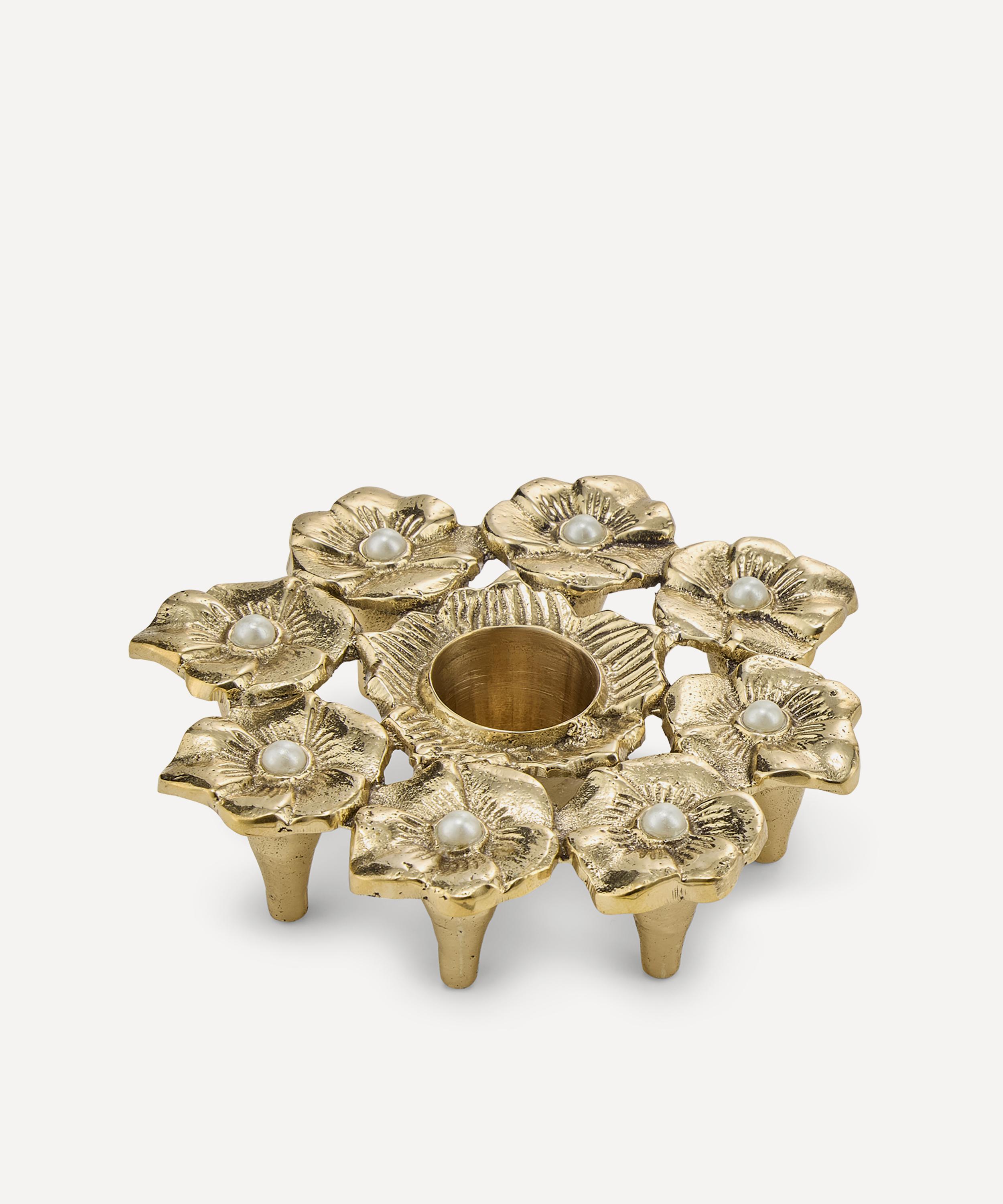 Doing Goods Zoey Floral Candleholder In Multi