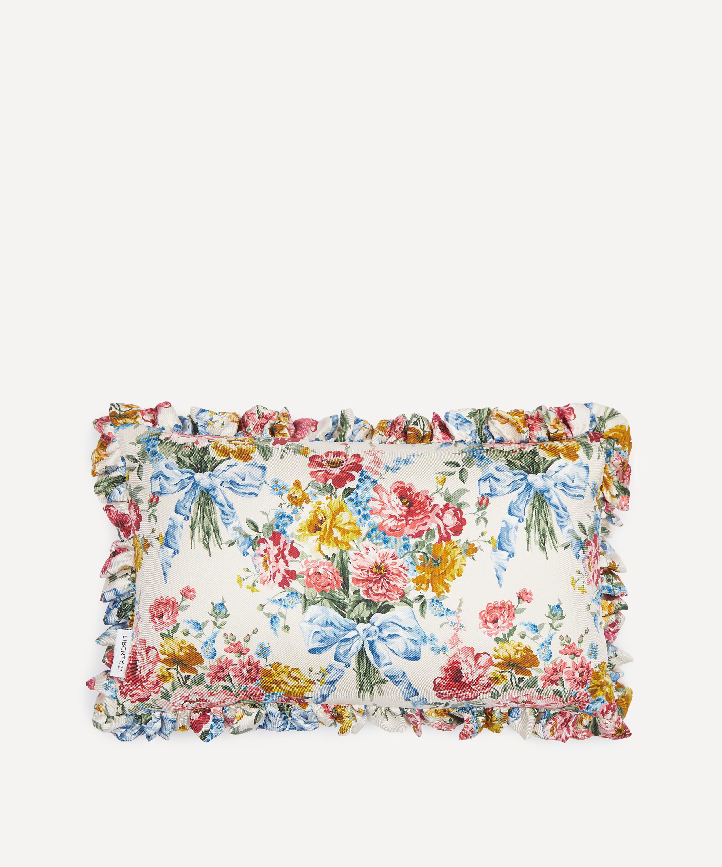 Liberty Bow Bouquet Silk Cushion In Multi