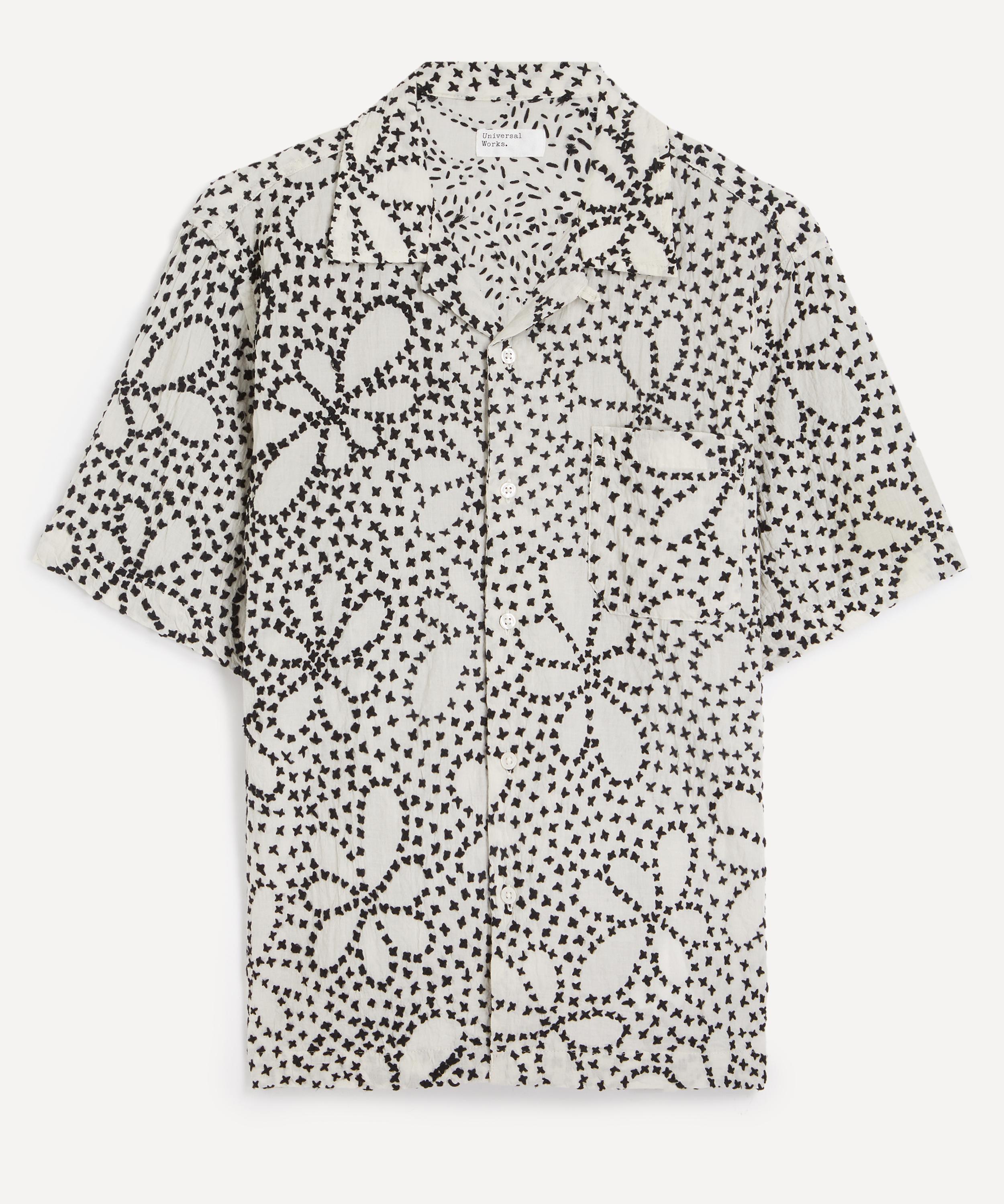 Universal Works Ecru-Black Kantha Flower Road Shirt