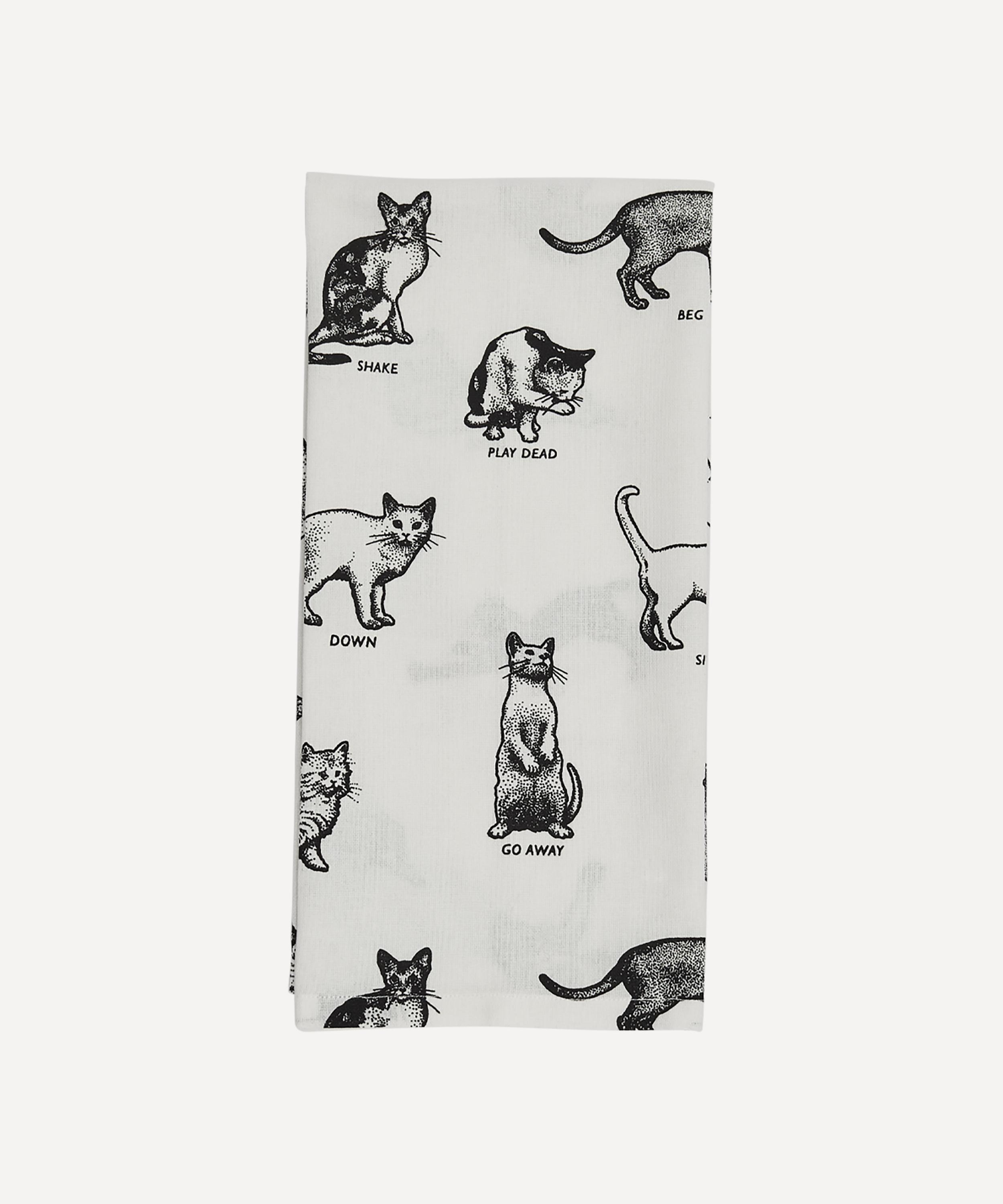 Fishs Eddy Cat Tricks Tea Towel