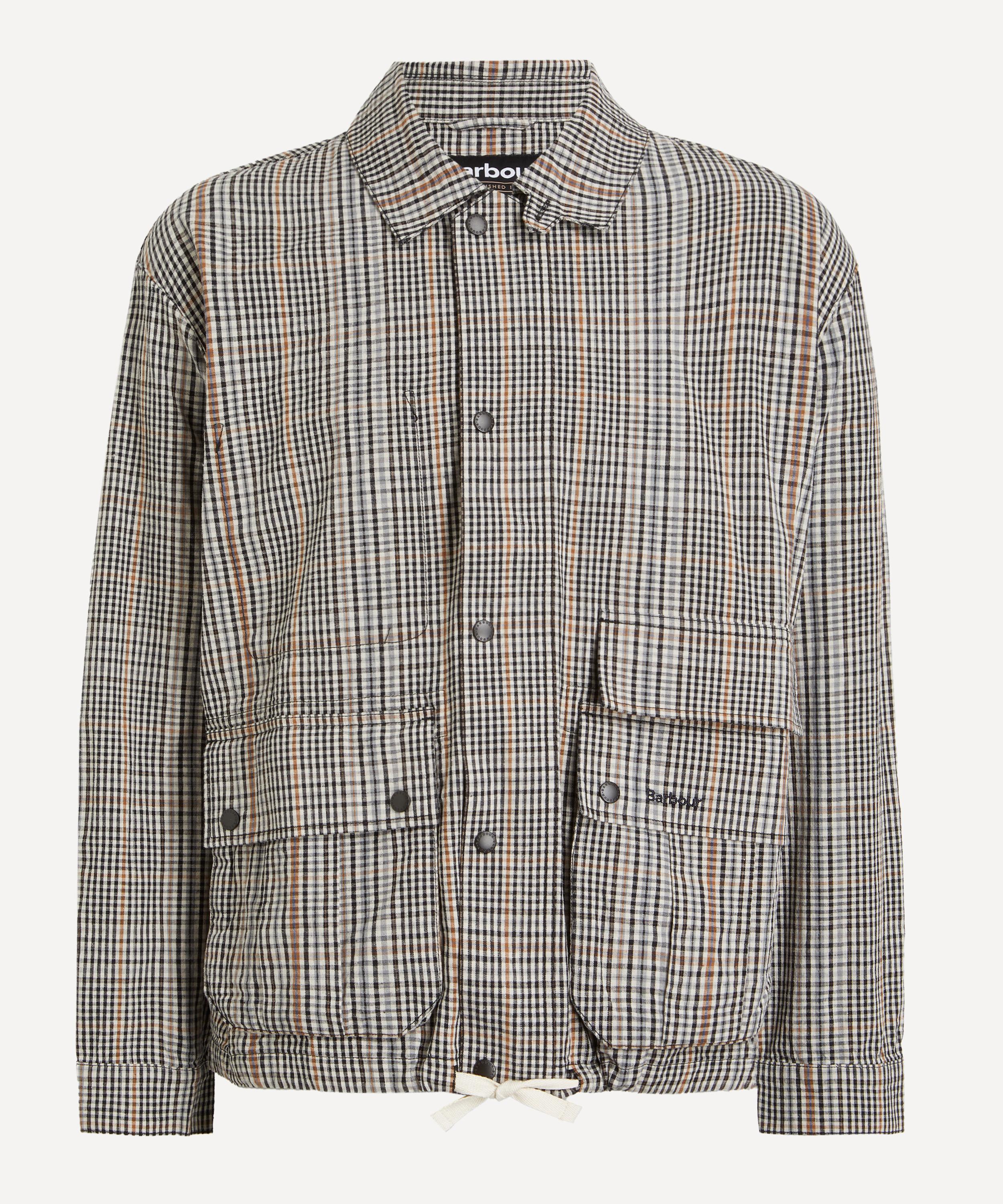 Barbour Men Beige Checks Shirt Collar Jacket, Xl Luxury Jackets For Men ...