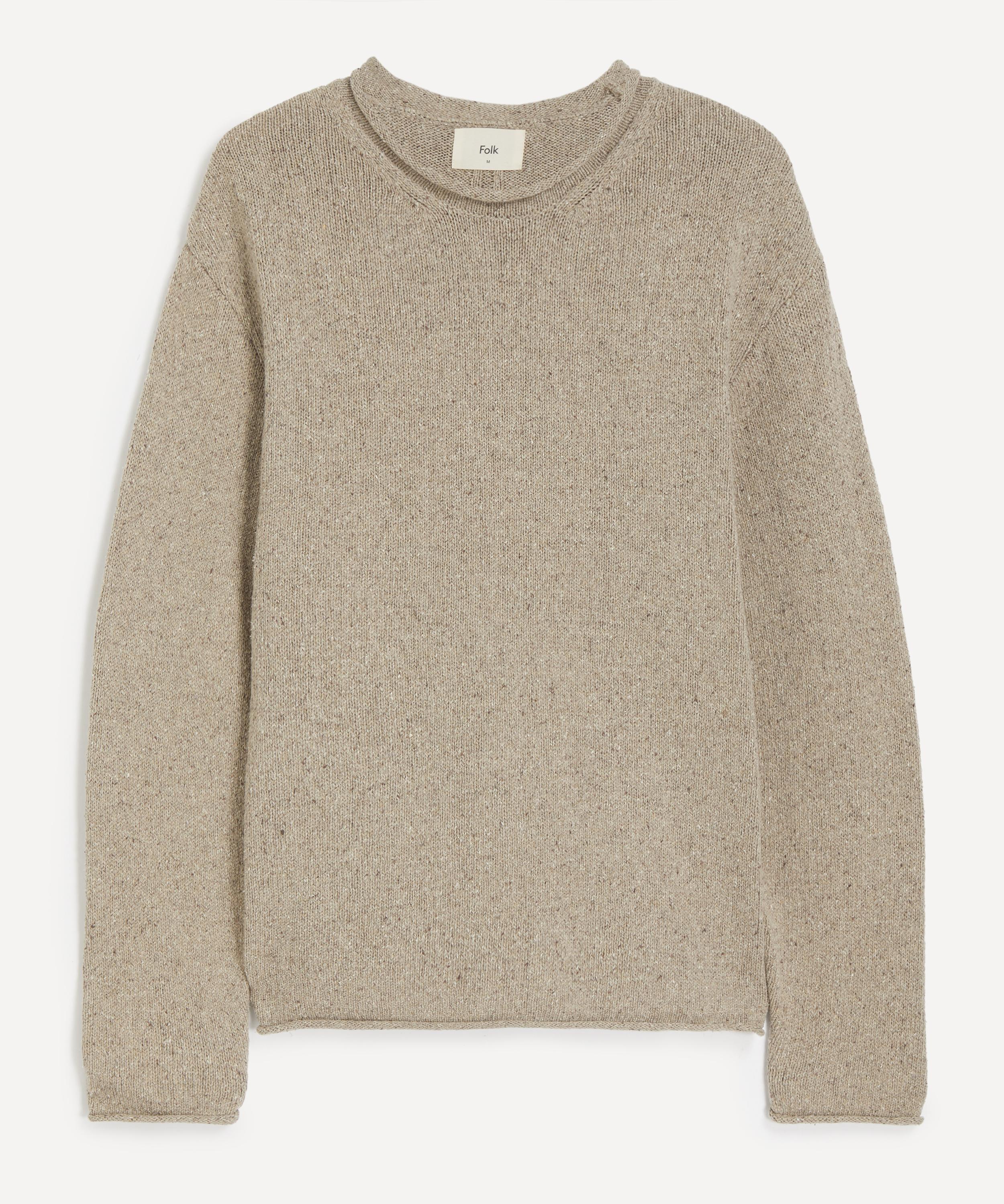 Folk Mens Slouch Crew Natural Circle Jumper In Nude