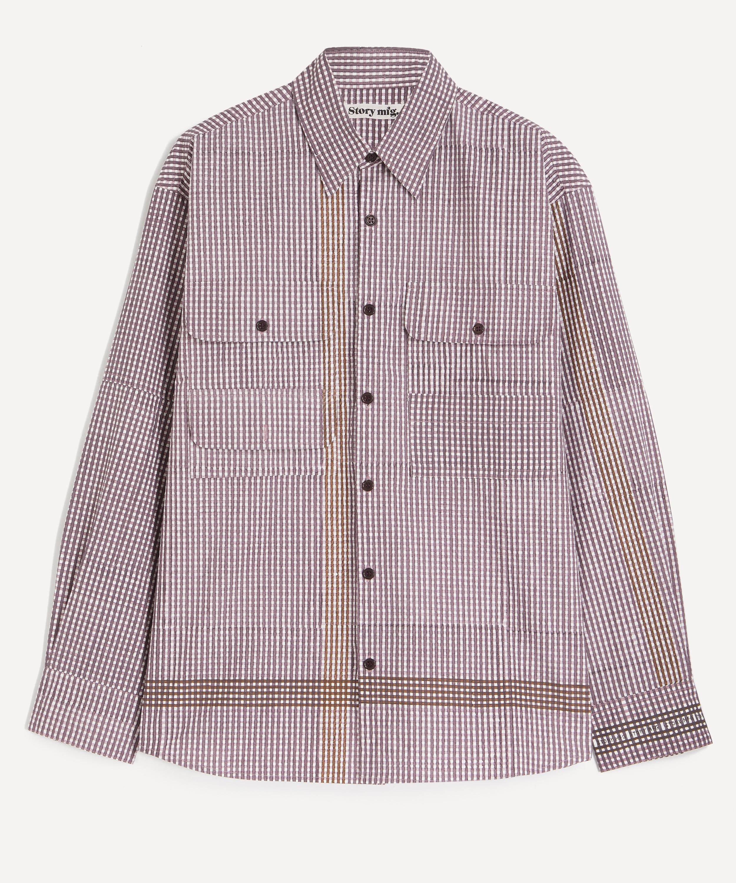 Story Mfg. Mens Harvest Cotton Shirt In Purple