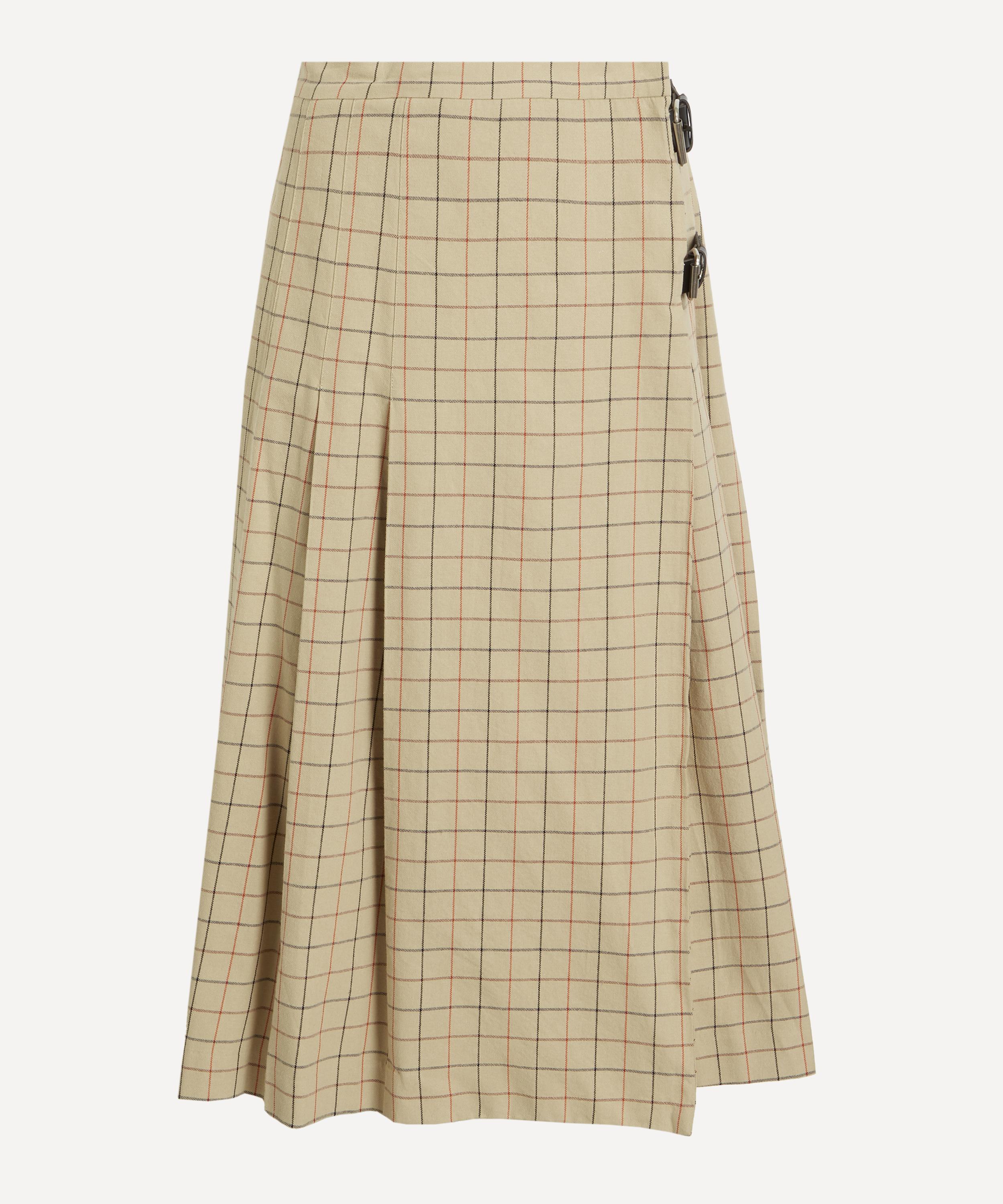 Barbour Women's Hollington Tartan Midi Skirt In Brown