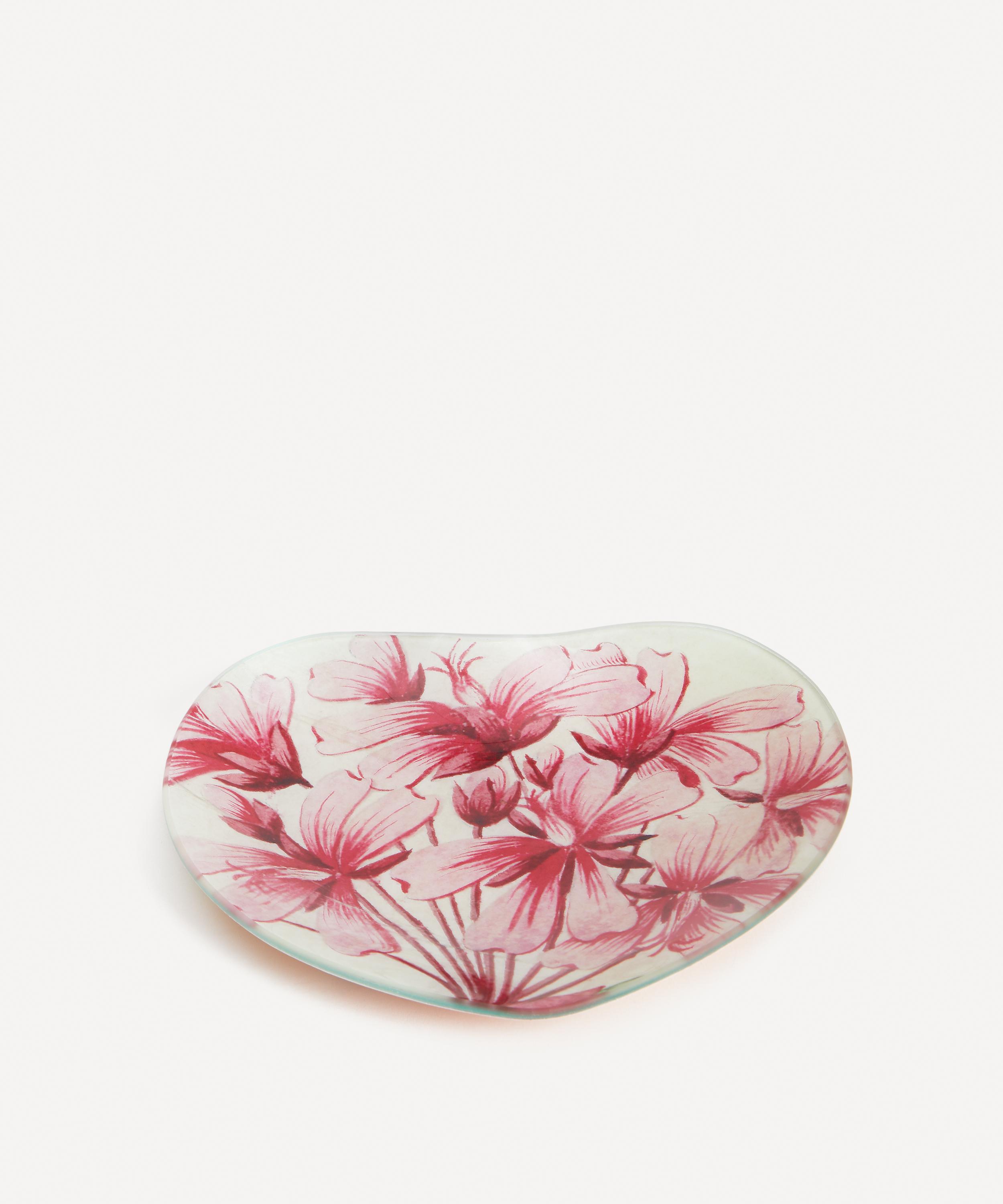John Derian Geranium Zonale Heart Dish In Red