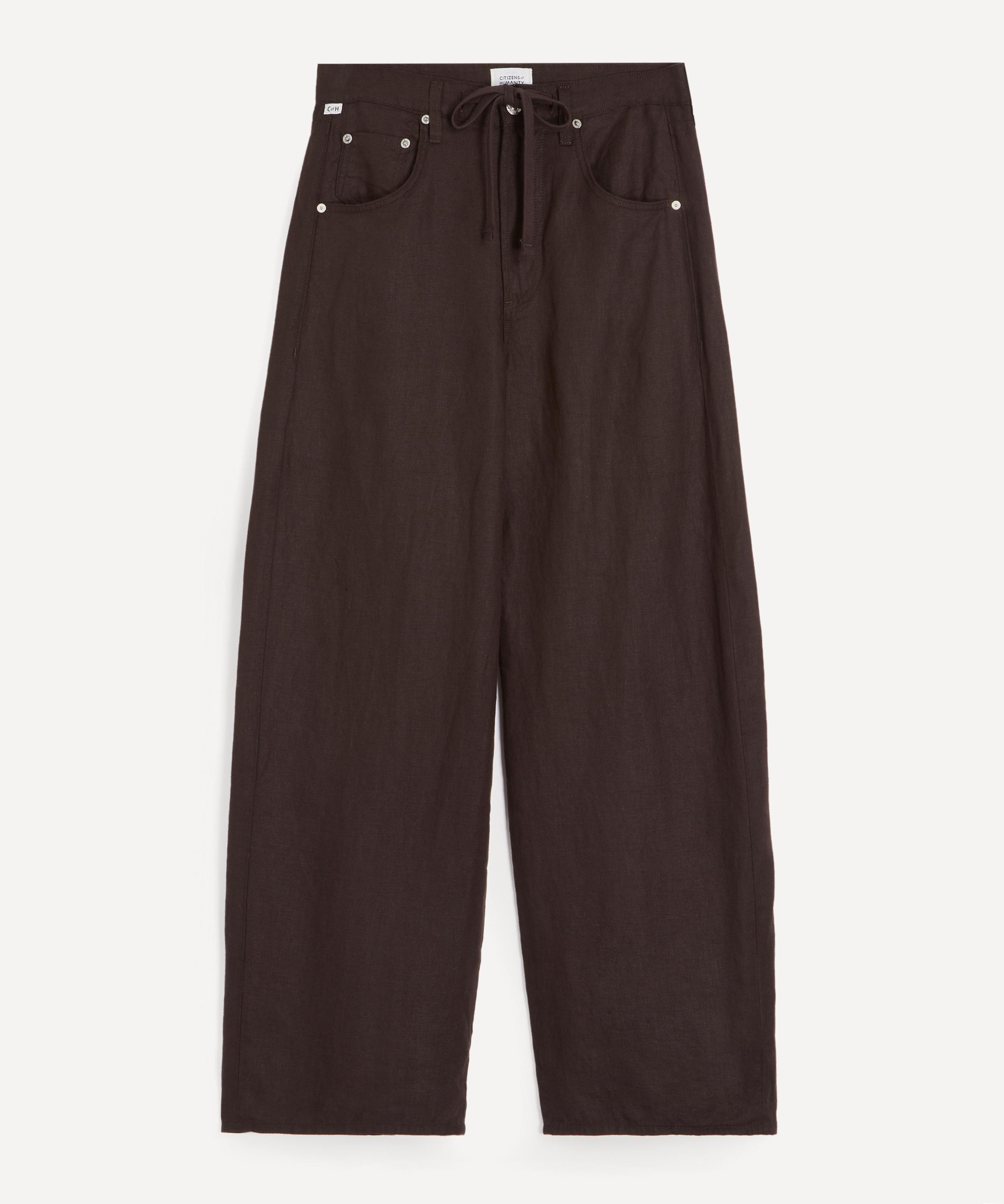Citizen Of Humanity Citizens Of Humanity Women's Brynn Drawstring Linen Trousers In Brown