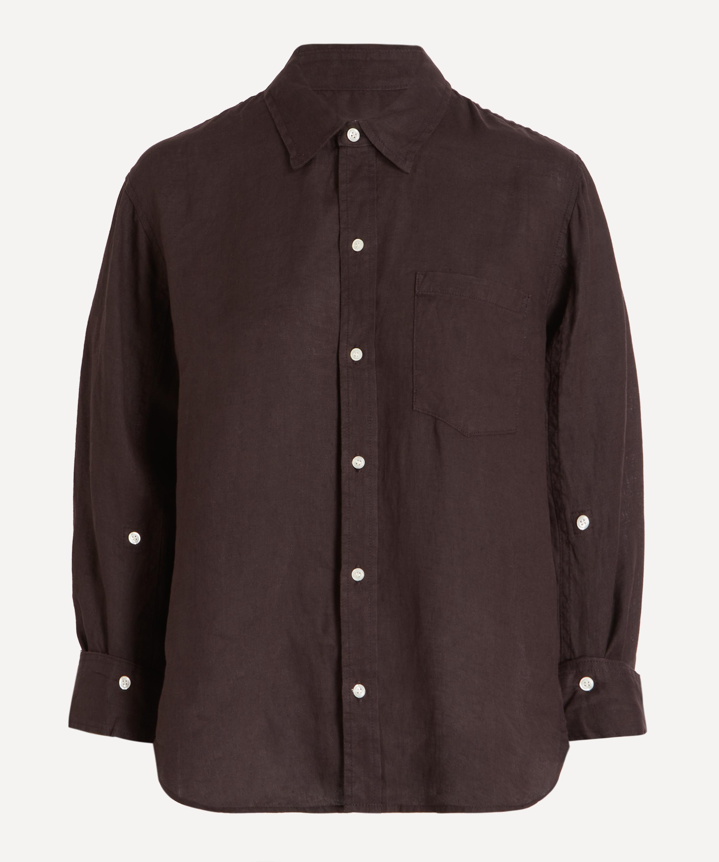 Citizen Of Humanity Citizens Of Humanity Women's Kayla Shrunked Linen Shirt In Brown