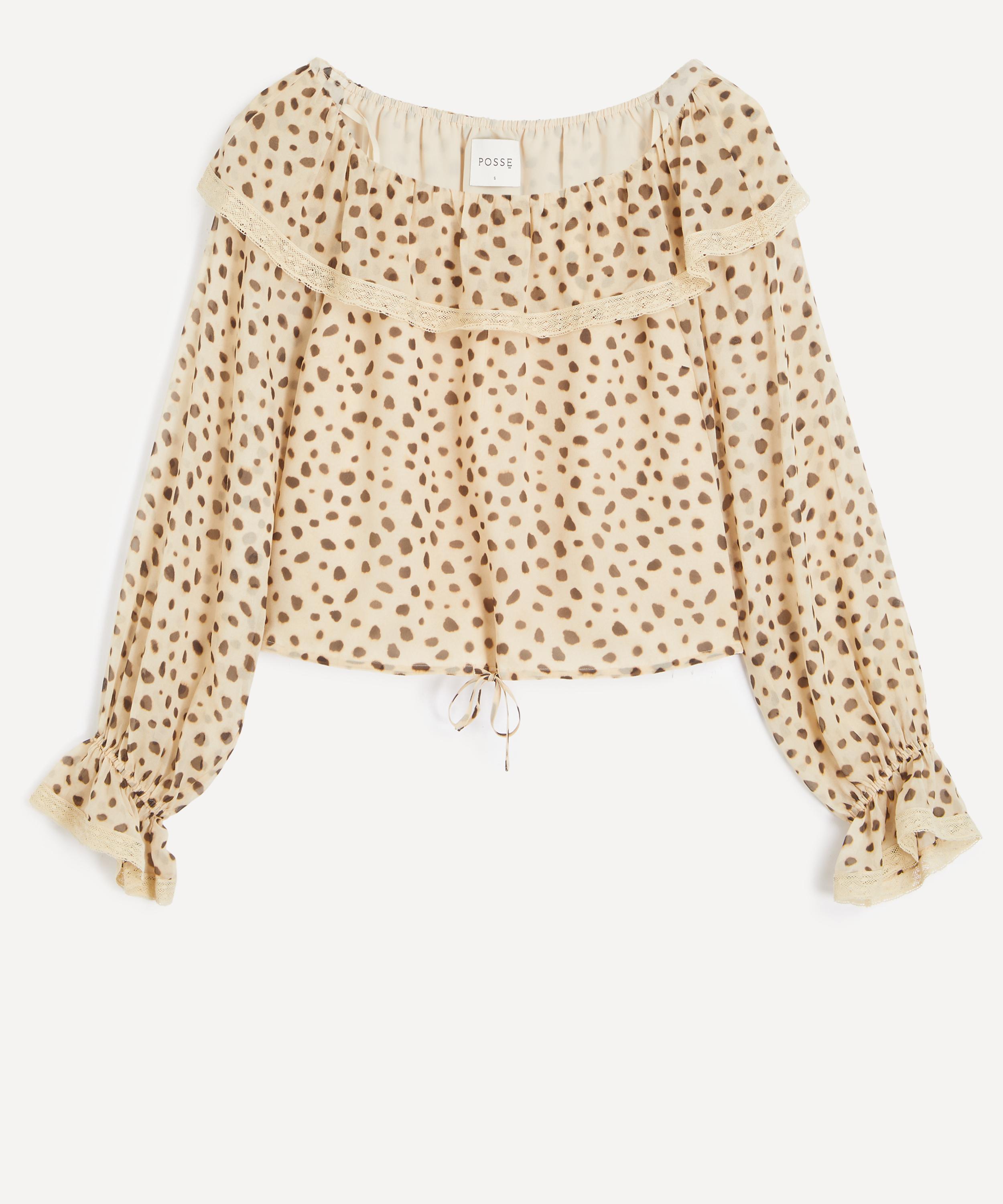 Posse Women'size S Priscilla Cheetah Blouse