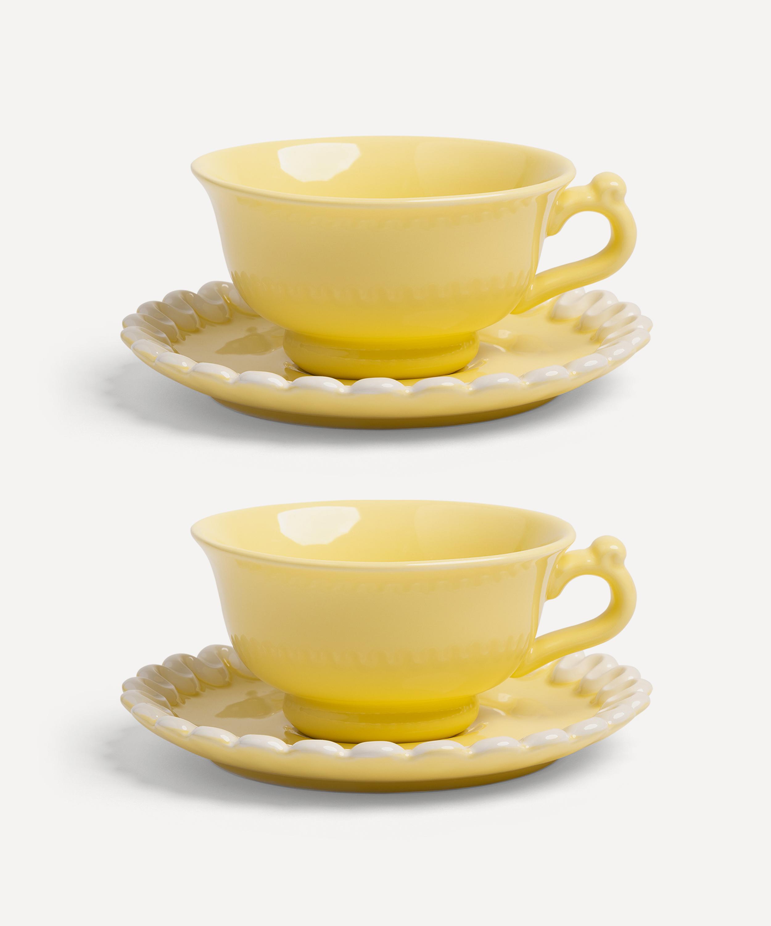 &klevering Whip Yellow Cup And Saucer Set Of Two